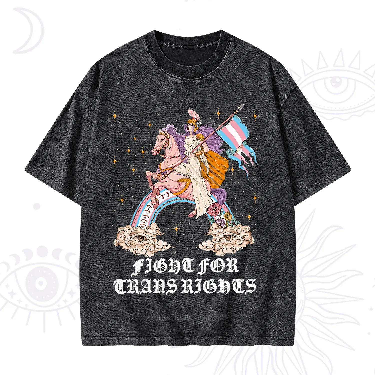 Purplehecate Fight for Trans Rights Knight Washed T-Shirt
