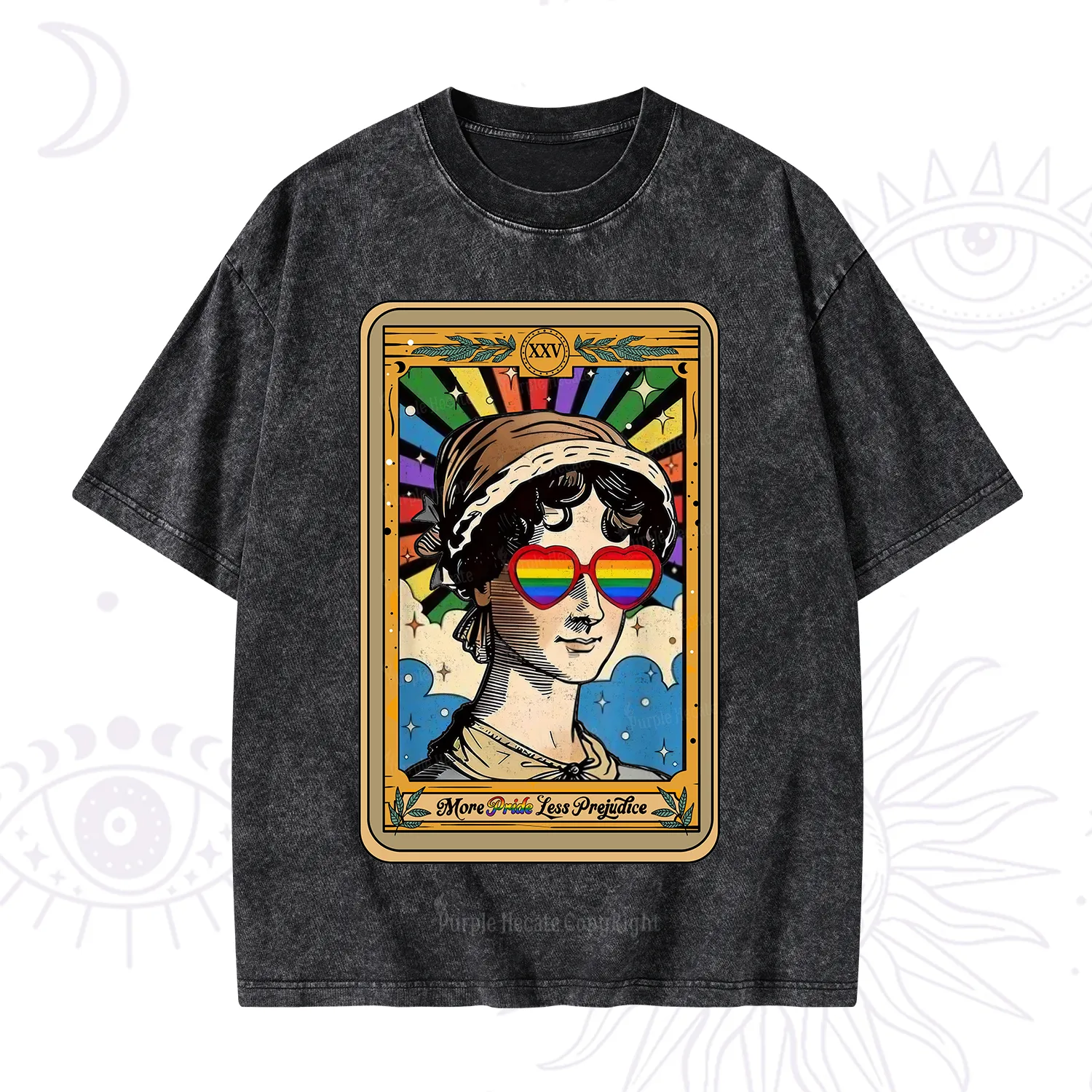 Purplehecate The More Pride Less Prejudice Tarot Washed T-Shirt
