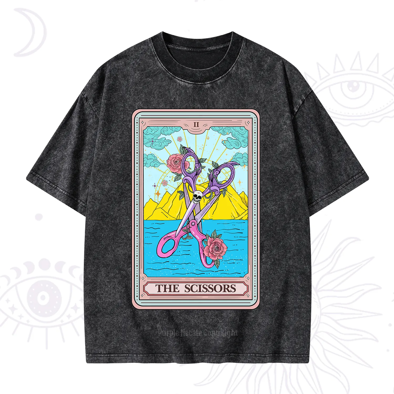 Purplehecate The Scissor Tarot Pride Washed T-Shirt