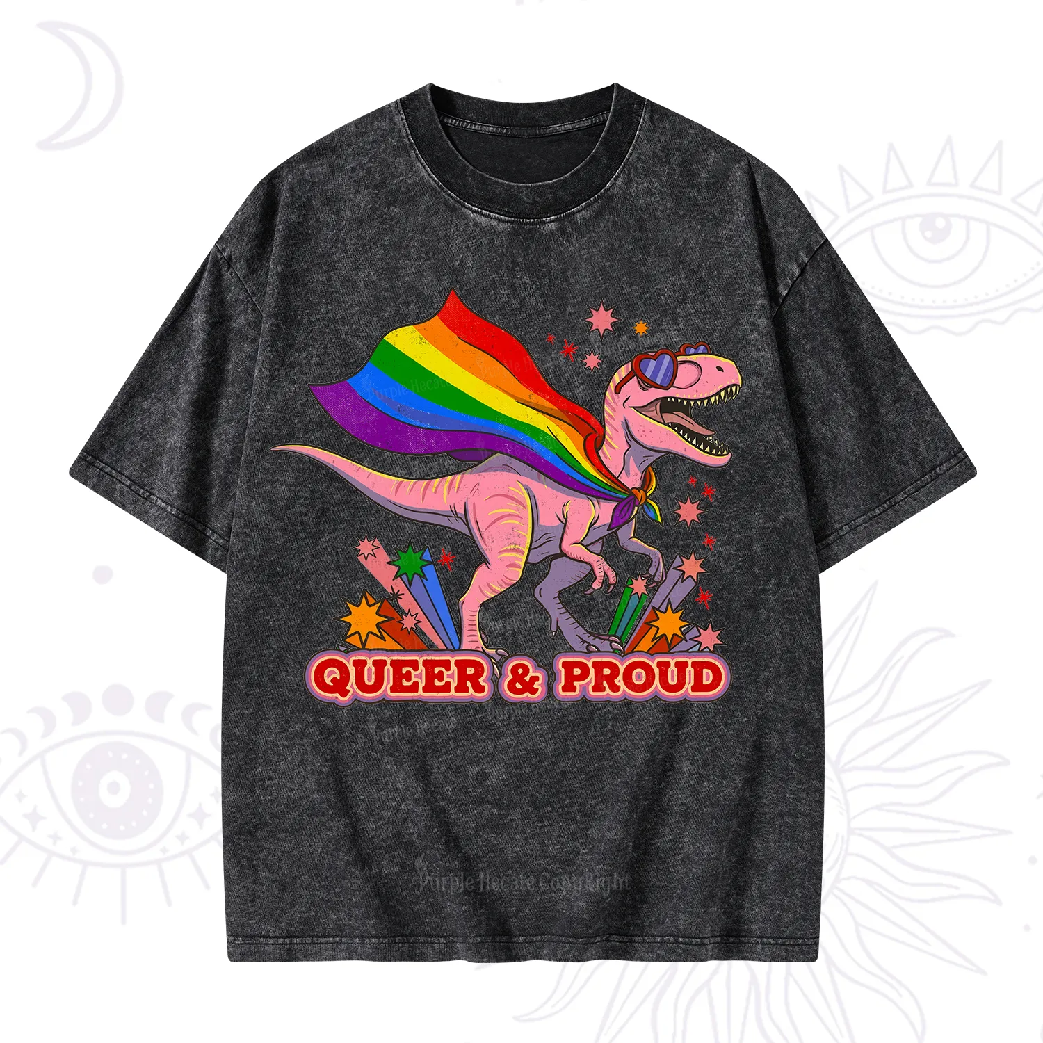 Purplehecate Queer and Proud Washed T-Shirt