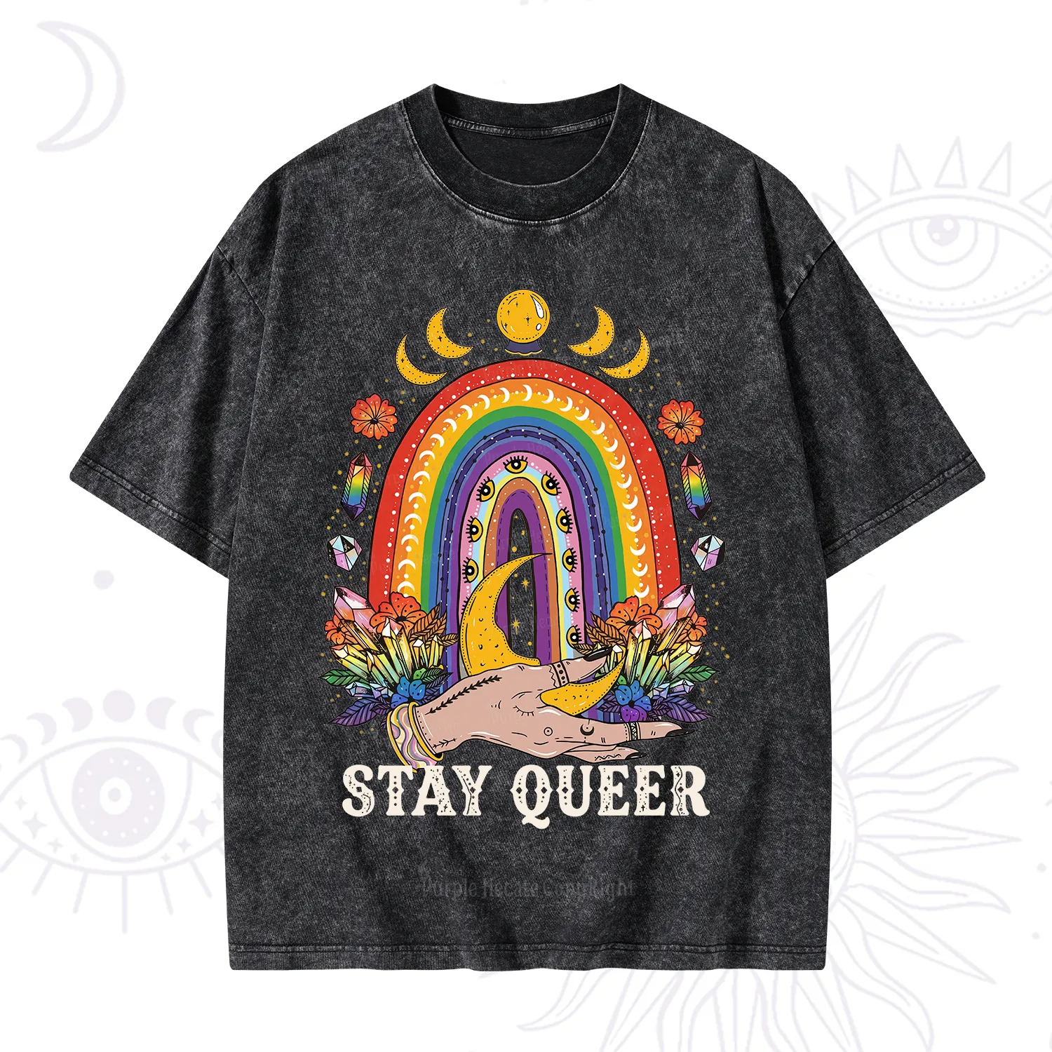 Purplehecate Stay Queer Washed T-Shirt