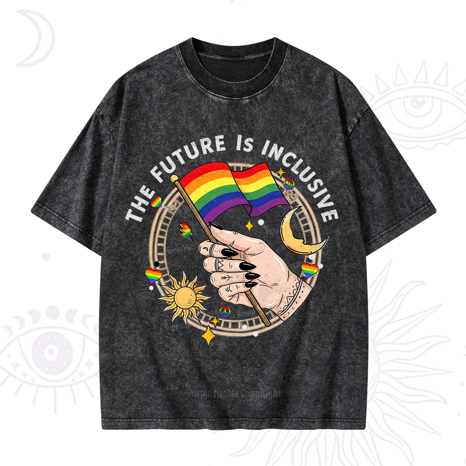 Purplehecate The Future Is Inclusive Washed T-Shirt