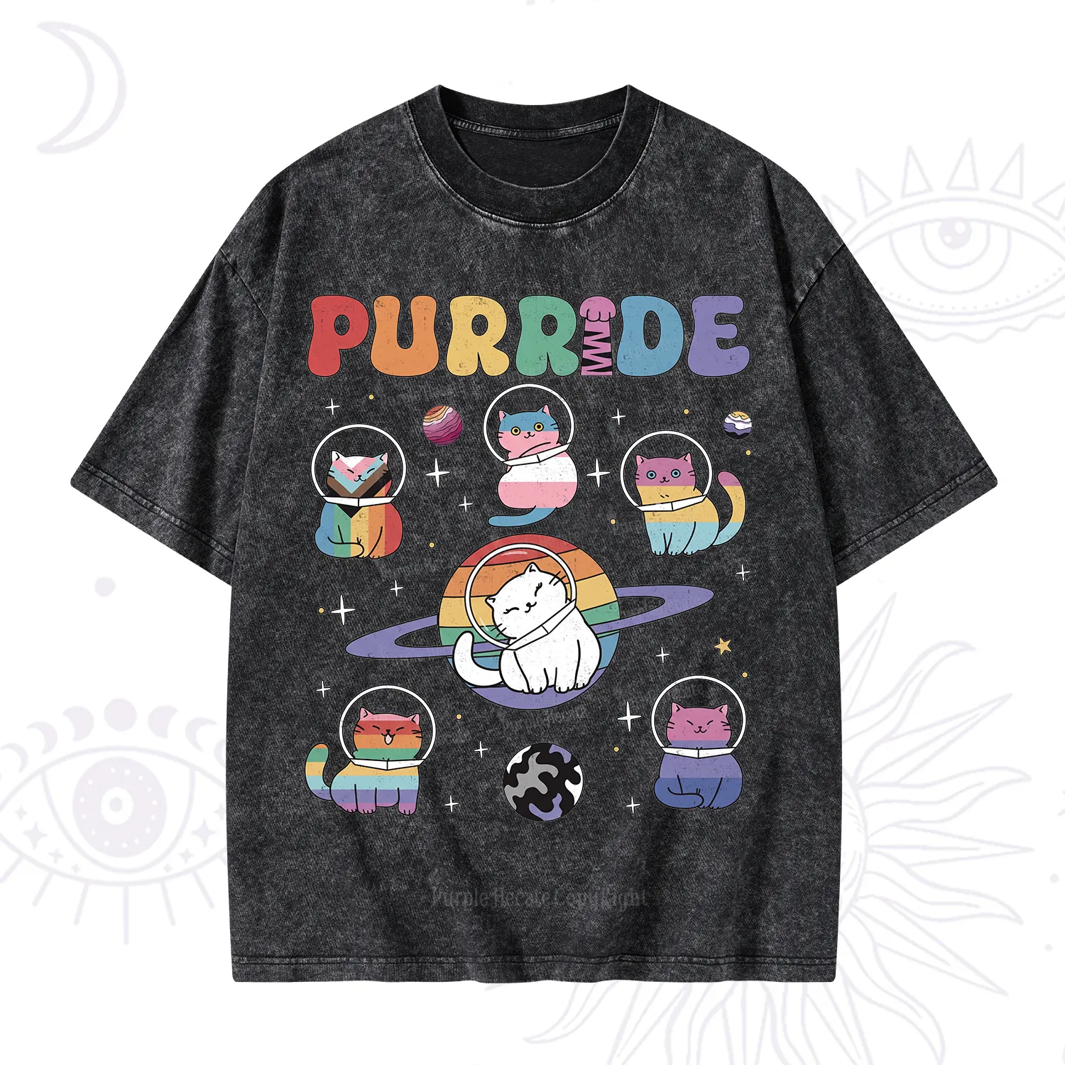 Purplehecate Purride Cat Washed T-Shirt