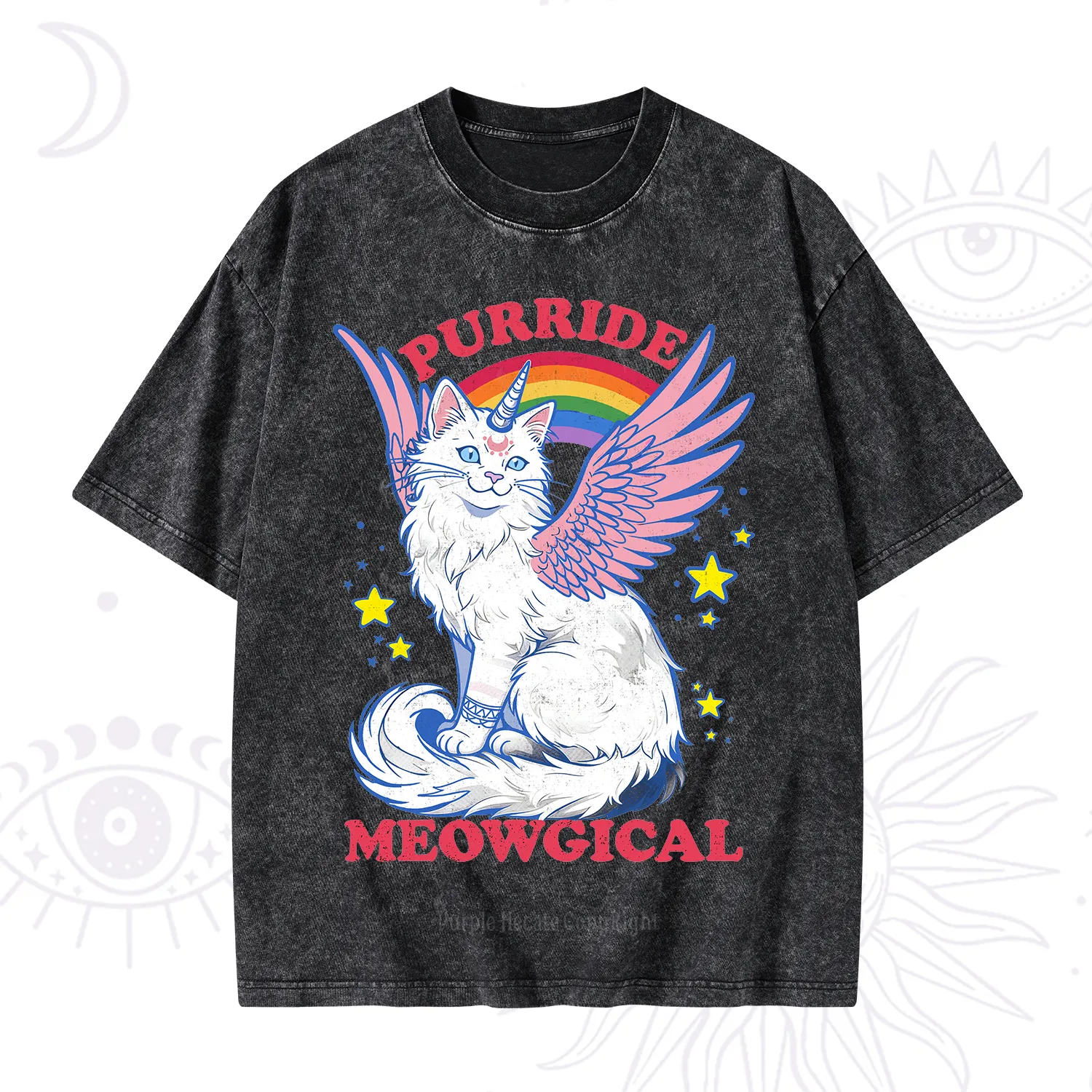 Purplehecate Purride Meowgical Washed T-Shirt