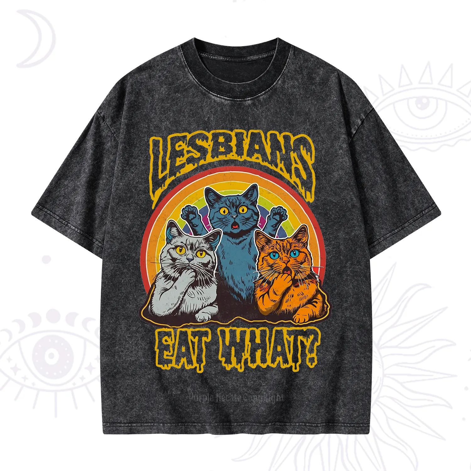 Purplehecate Lesbians eat what Washed T-Shirt