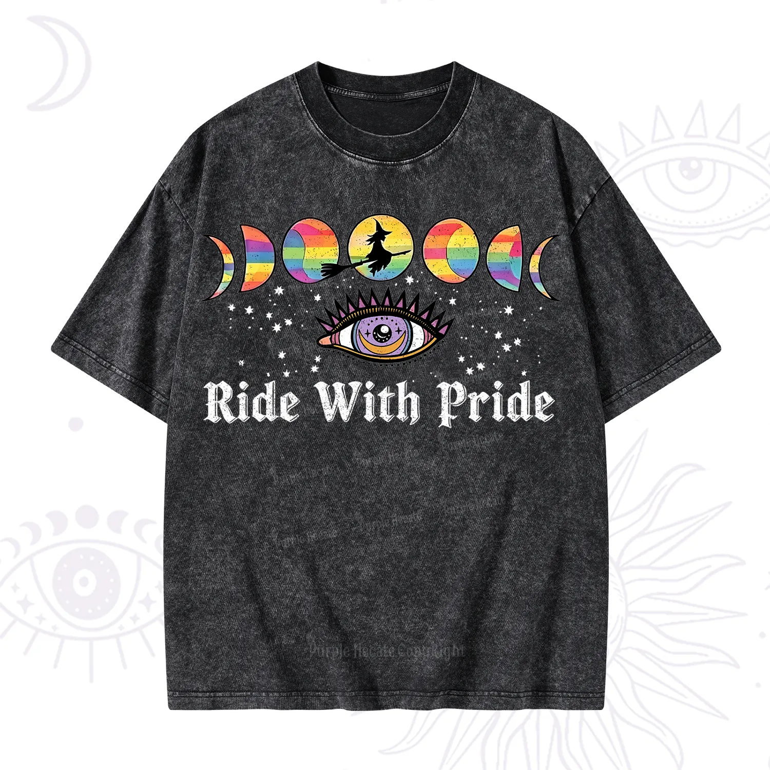 Purplehecate Ride With Rride Washed T-Shirt
