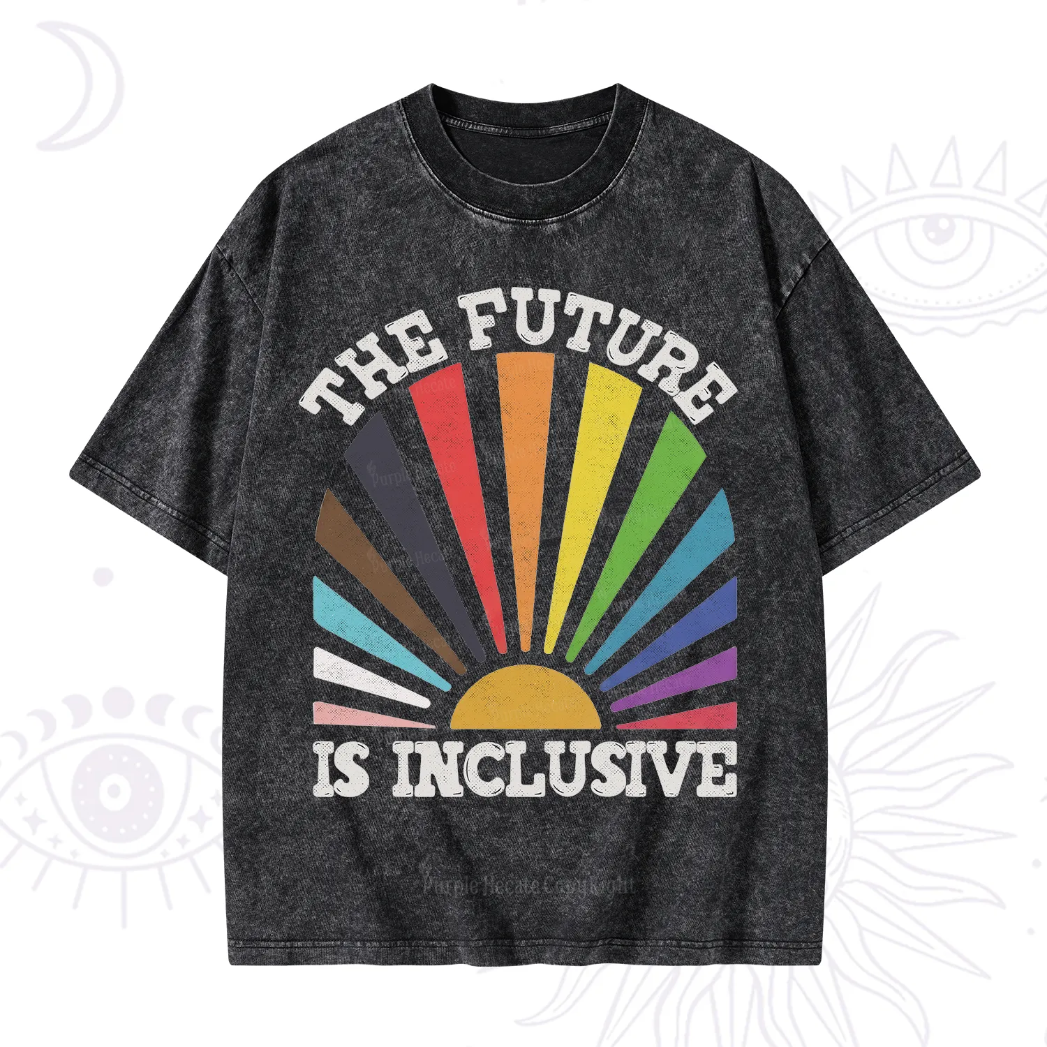 Purplehecate The Future Is Inclusive Rainbow Washed T-Shirt