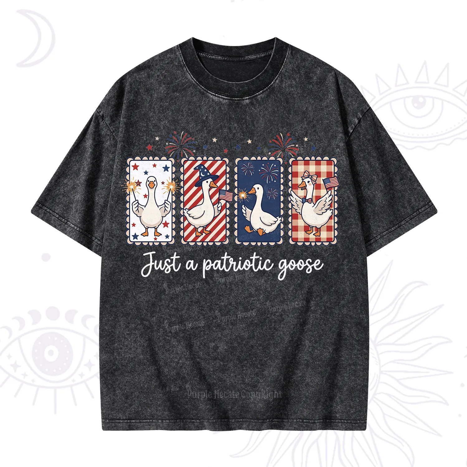 Purplehecate Just A Patriotic Goose Washed T-Shirt