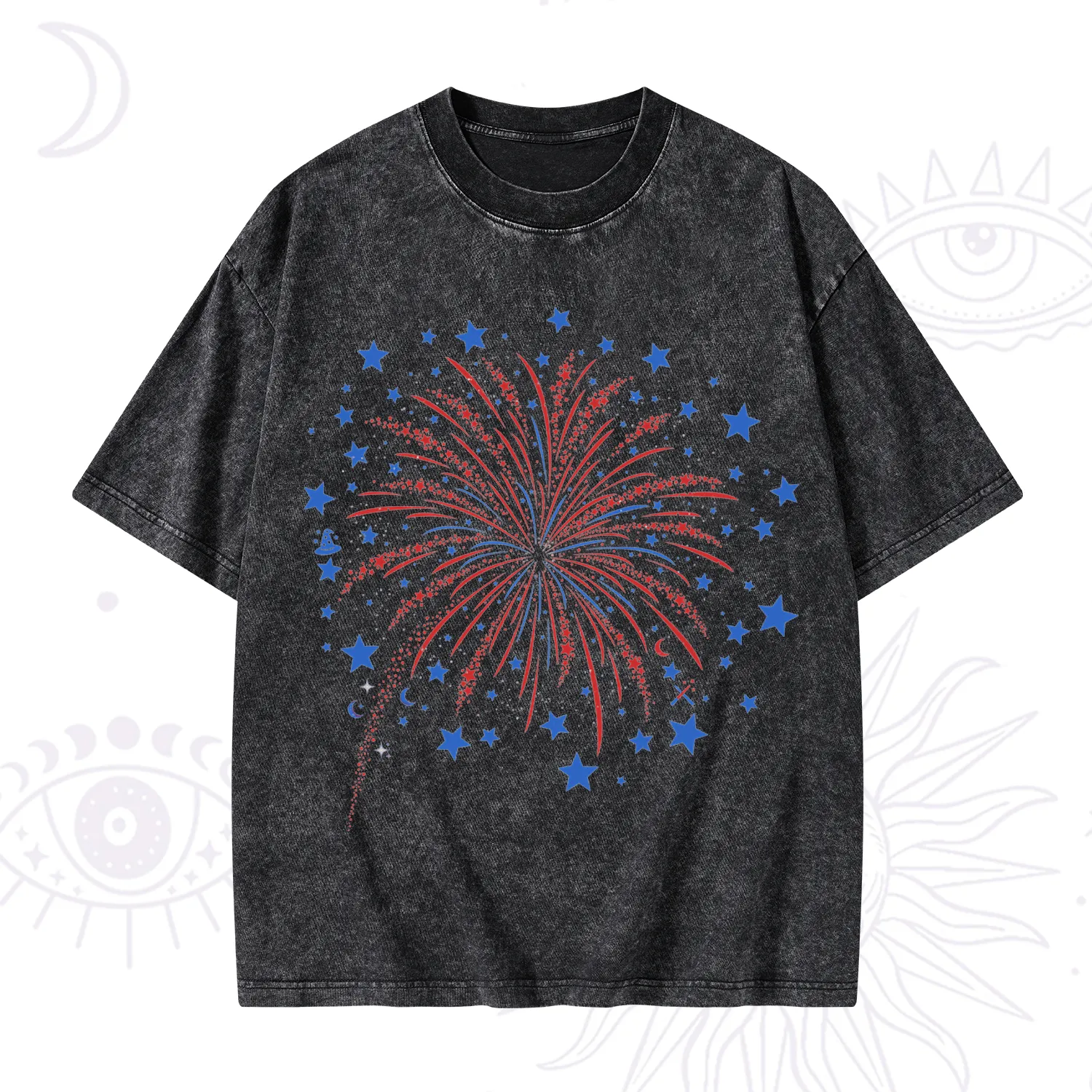 Purplehecate 4th Of July Firework Washed T-Shirt