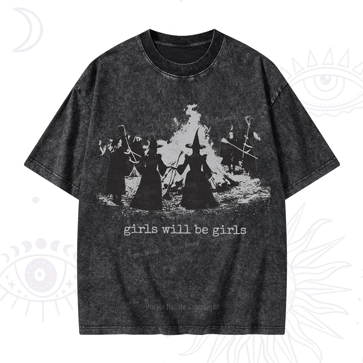 Purplehecate Girls Will Be Girls Washed T-Shirt