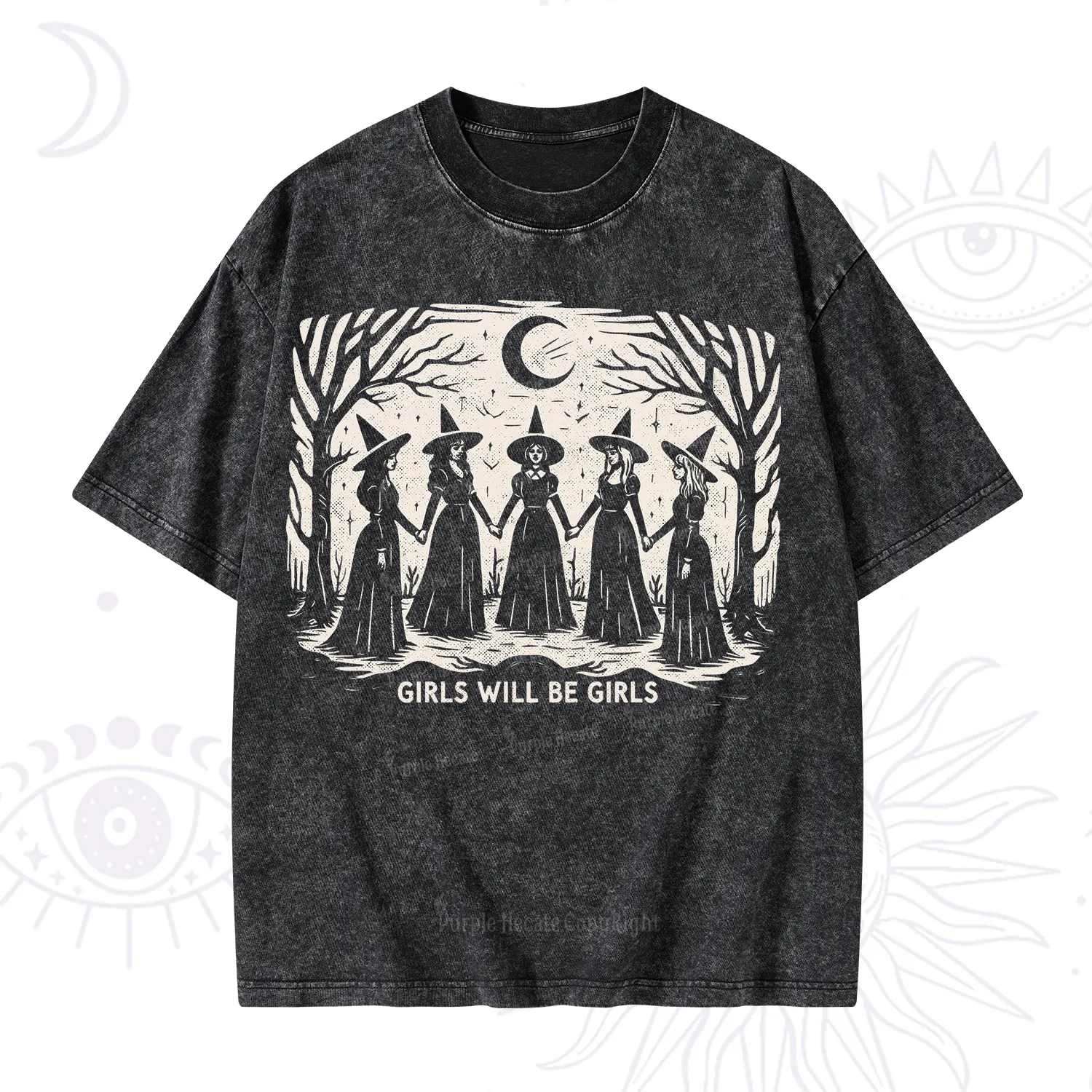 Purplehecate Girls Will Be Girls Washed T-Shirt