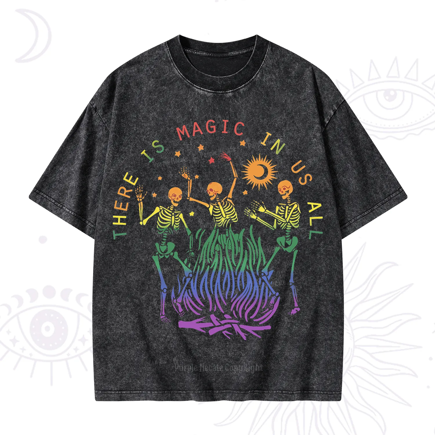 Purplehecate Pride Outfit There is Magic in Us All Back Washed T-Shirt