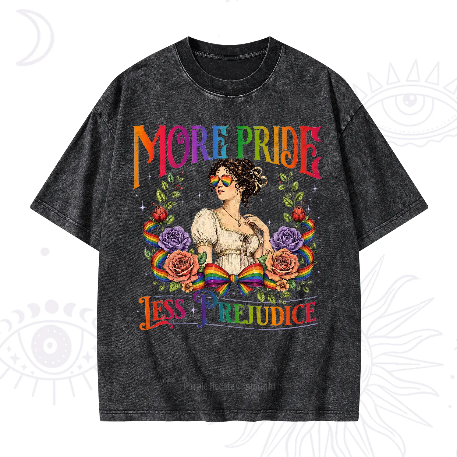 Purplehecate More Pride Less Prejudice Pride Washed T-Shirt