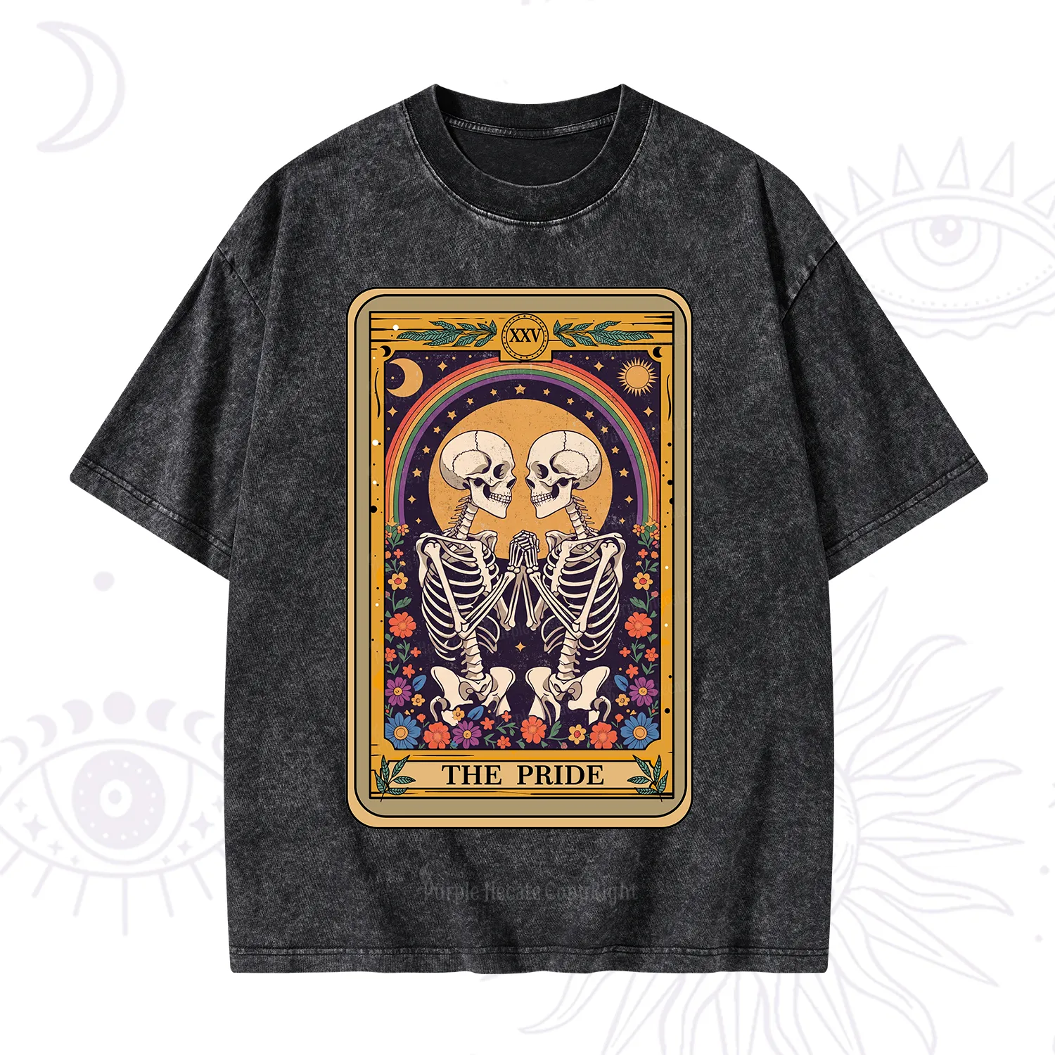 Purplehecate The Pride Skeleton Tarot Washed T-Shirt