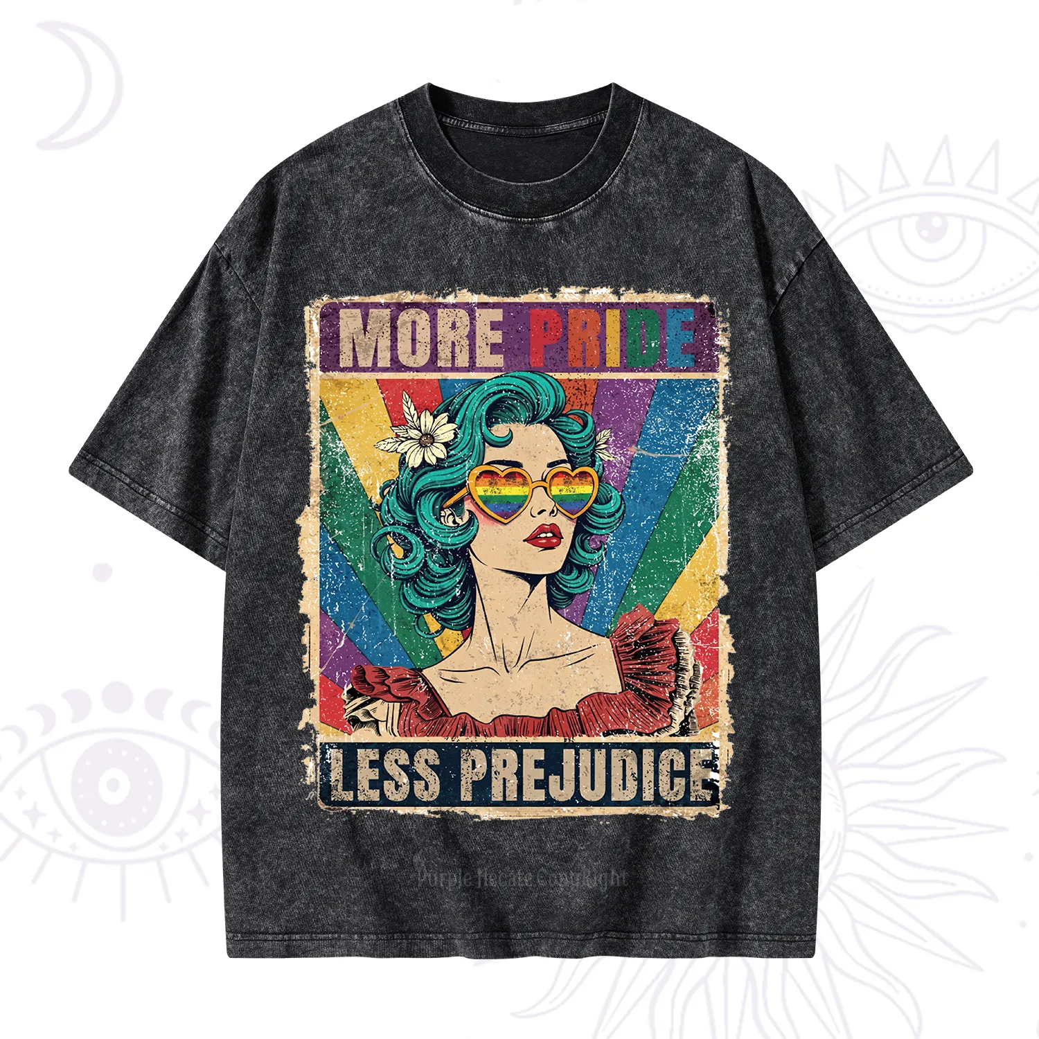 Purplehecate More Pride Less Prejudice Washed T-Shirt