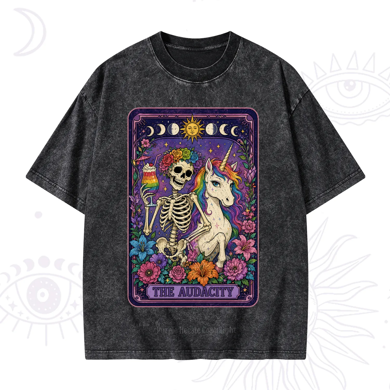 Purplehecate The Audacity Tarot Pride Rainbow Washed T-Shirt