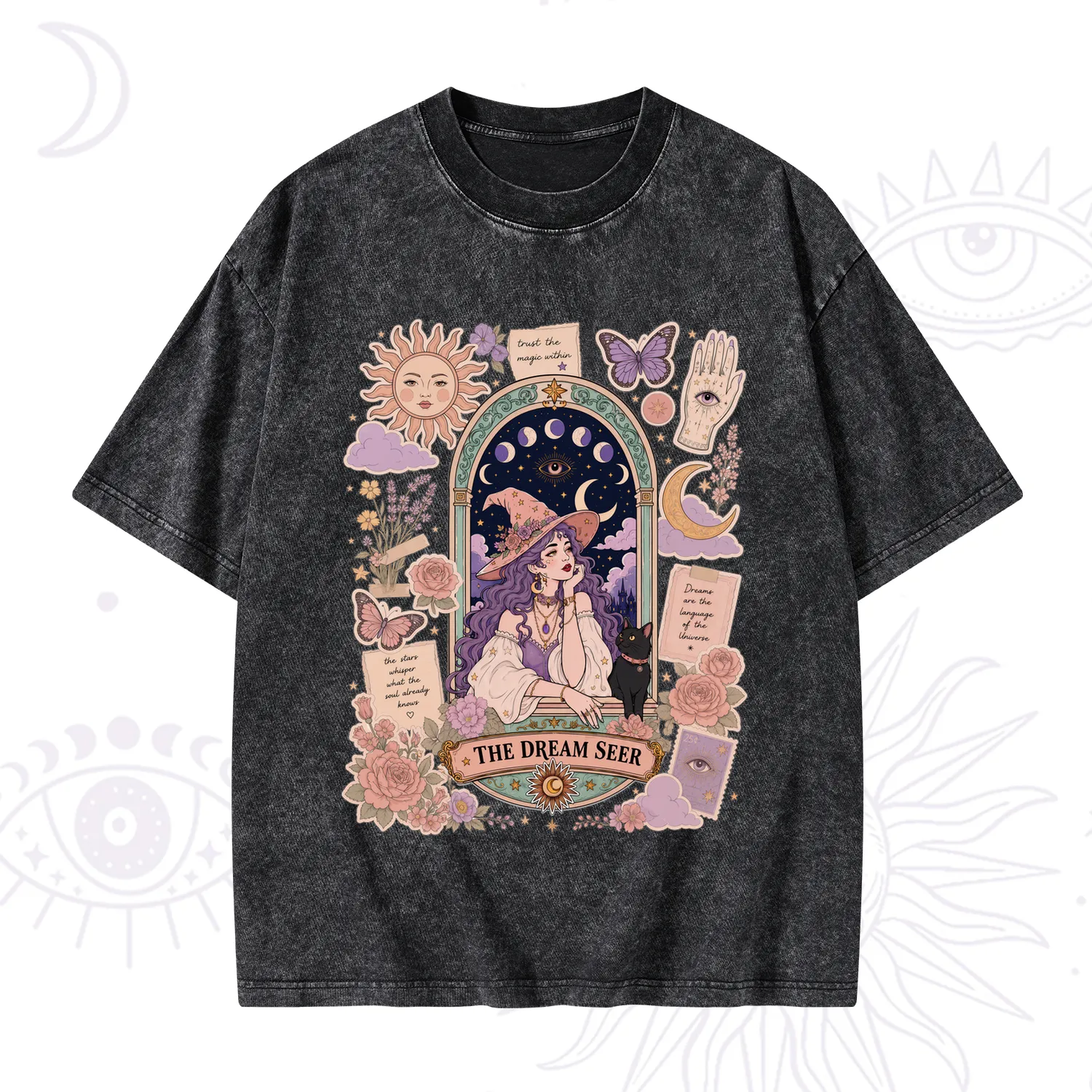 Purplehecate The Dream Seer Witch Washed T-Shirt