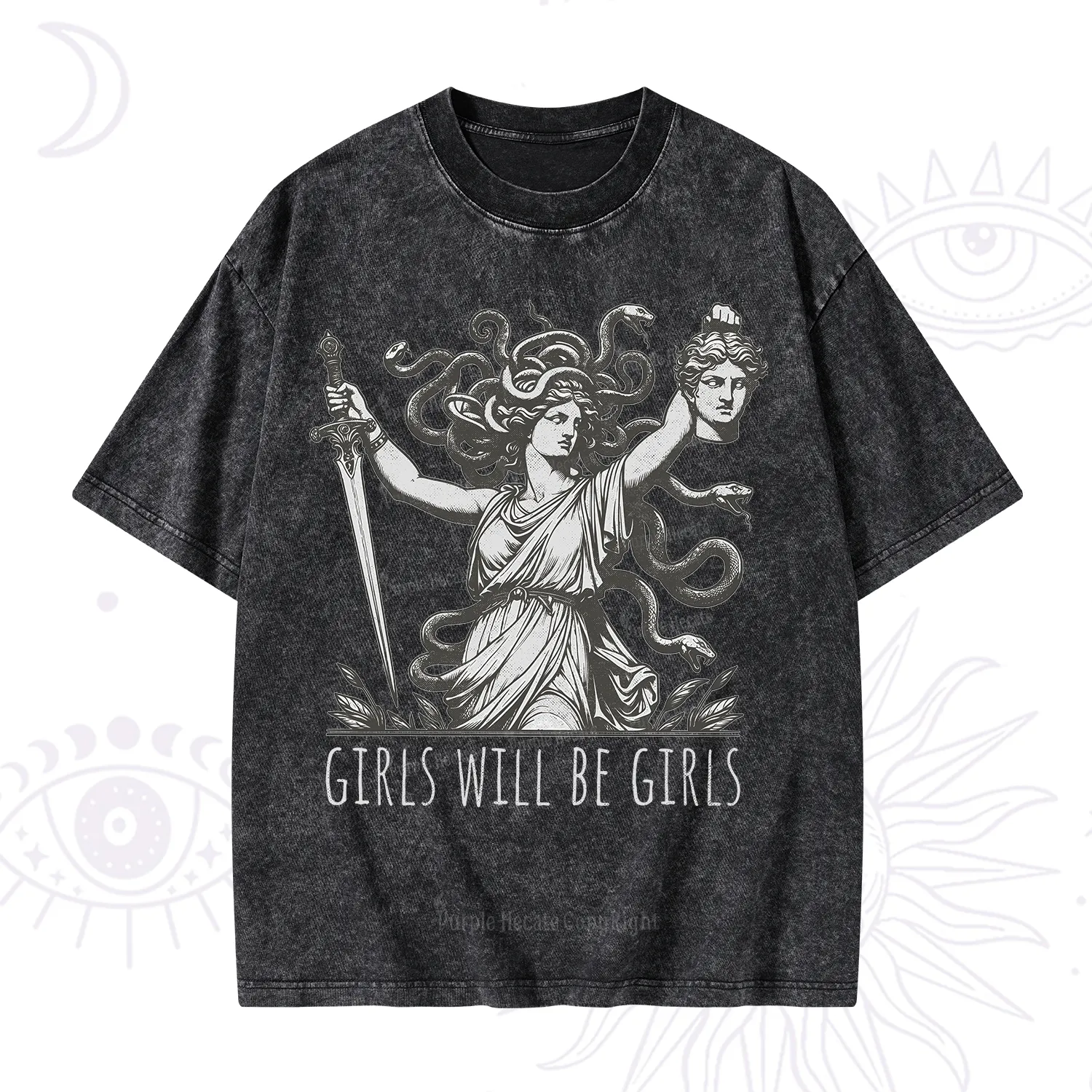 Purplehecate Girls Will Be Girls Medusa Washed T-Shirt
