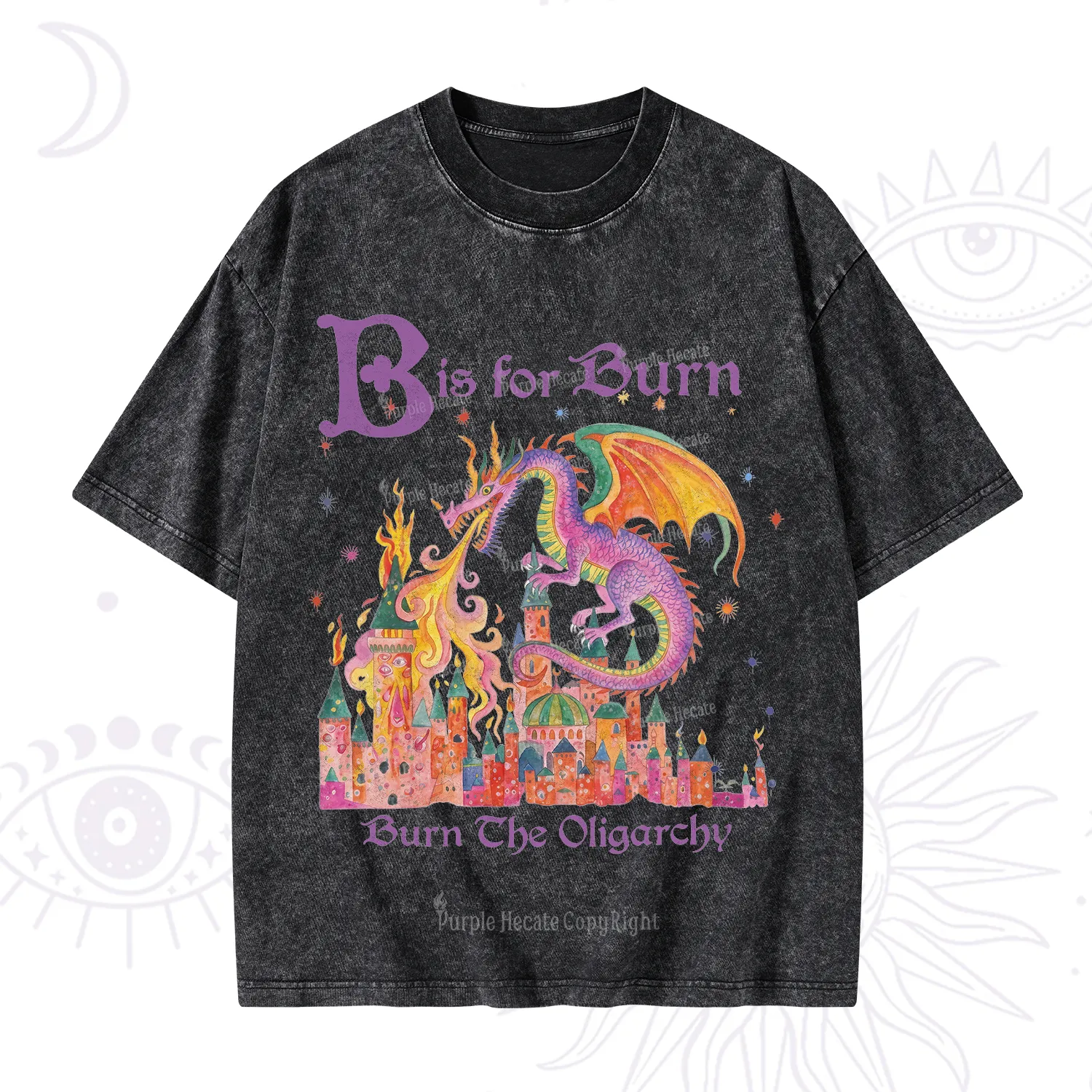 Purplehecate Burn The Oligarchy Washed T-Shirt