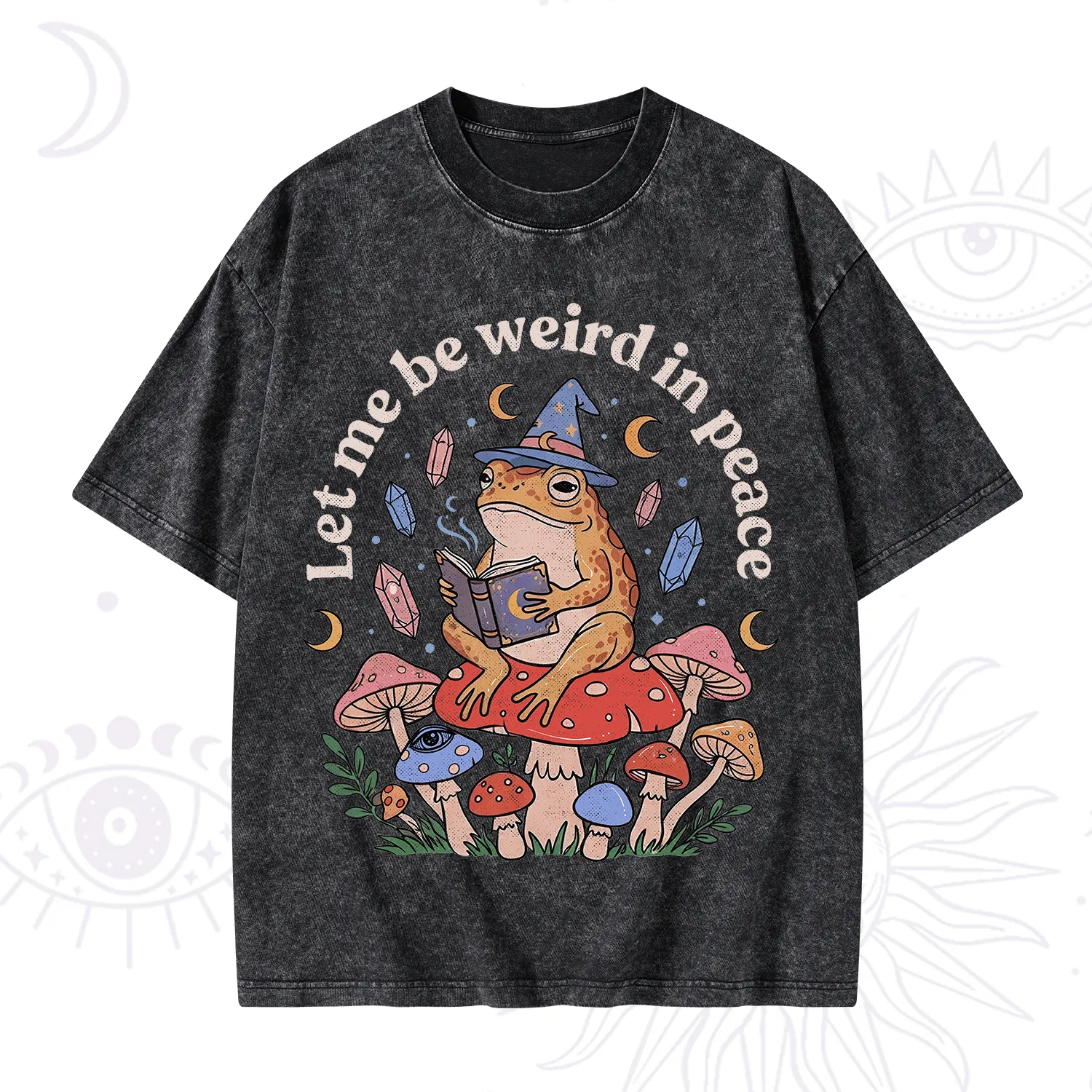 Purplehecate Let Me Be Weird in Peace Frog Washed T-Shirt