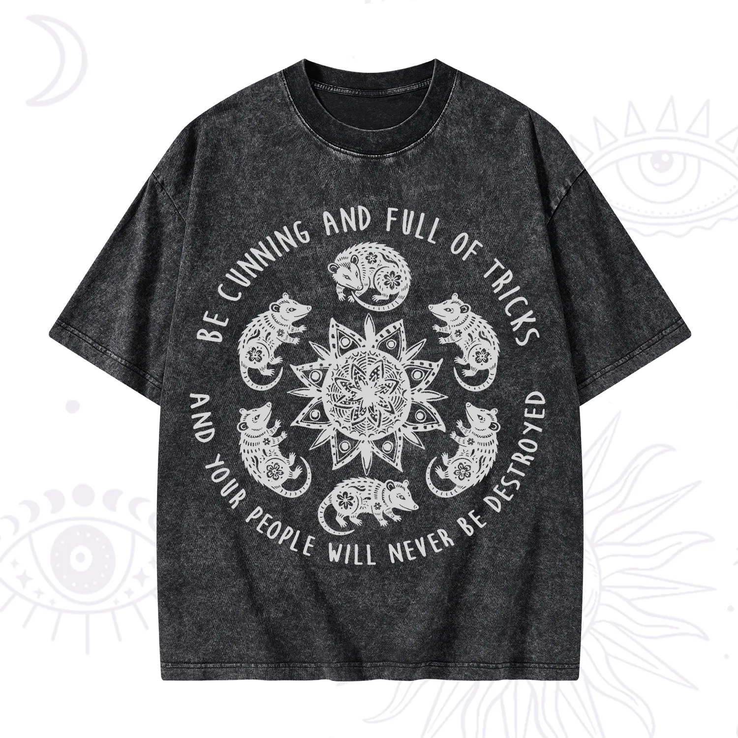 Purplehecate Cunning Possum Protection Spell Washed T-Shirt