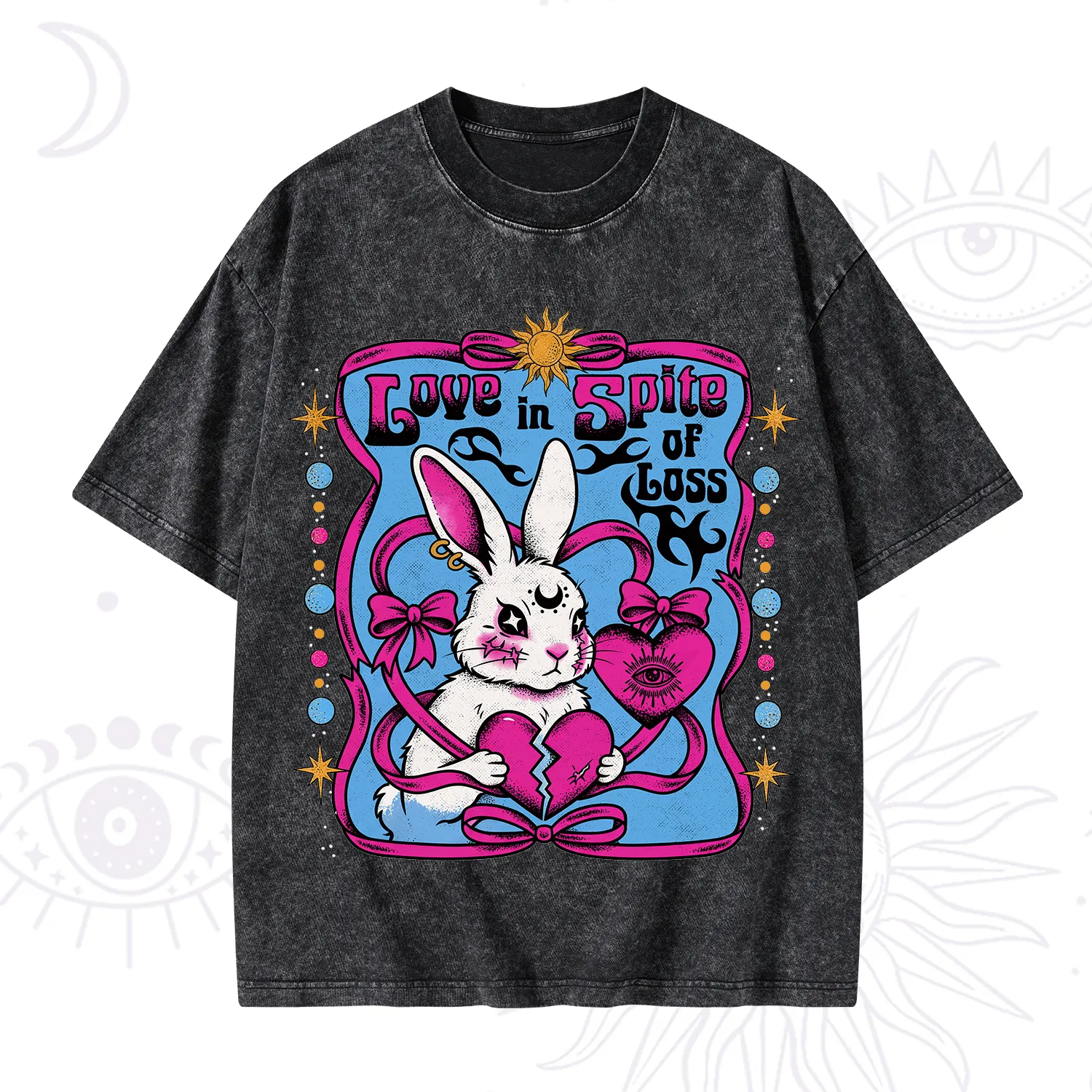 Purplehecate Love in Spite of Loss Bunny Washed T-Shirt
