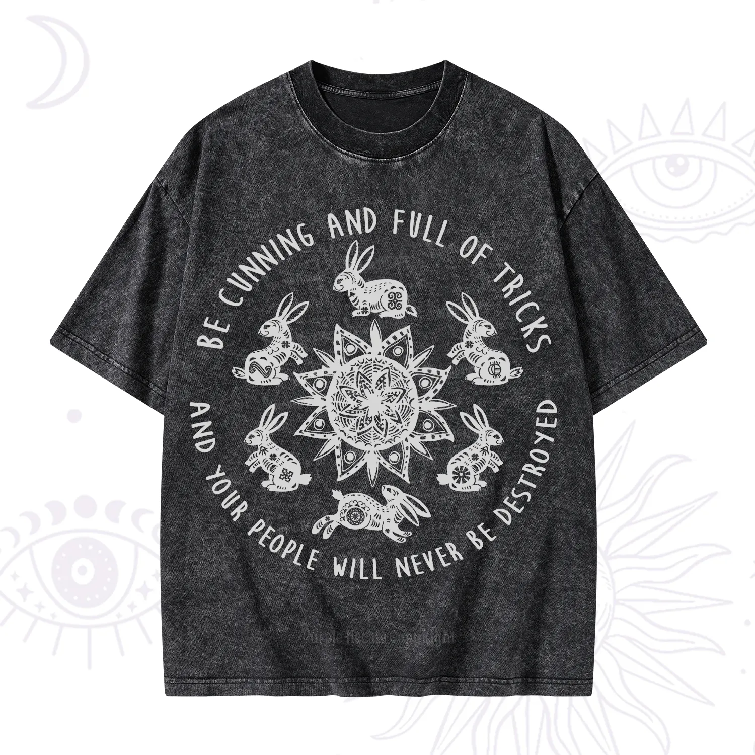 Purplehecate Cunning Rabbit Protection Spell Washed T-Shirt