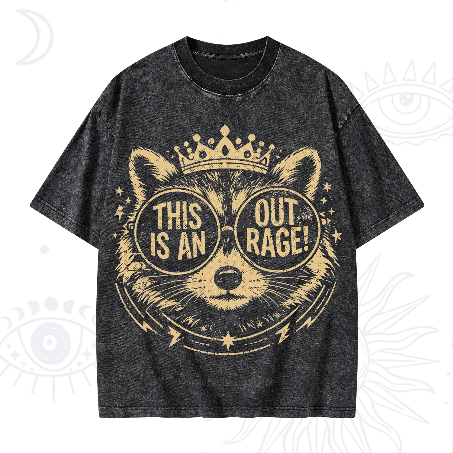 Purplehecate Royal Raccoon Rage Washed T-Shirt