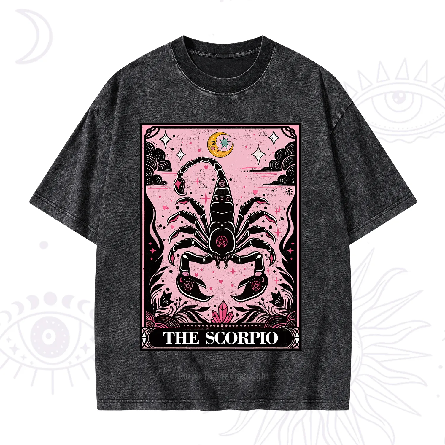 Purplehecate The Scorpio Tarot Zodiac Washed T-Shirt