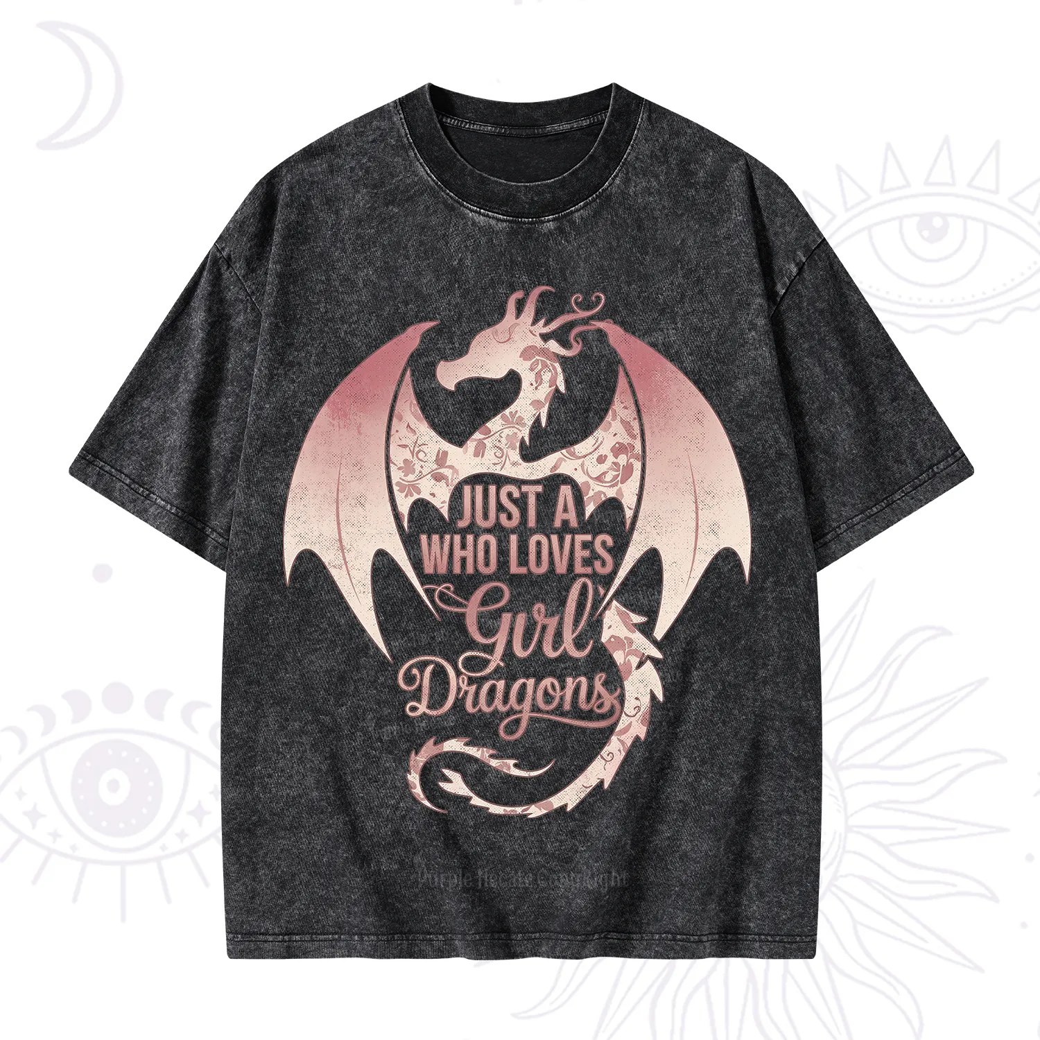 Purplehecate Just A Girl Who Loves Dragons Washed T-Shirt