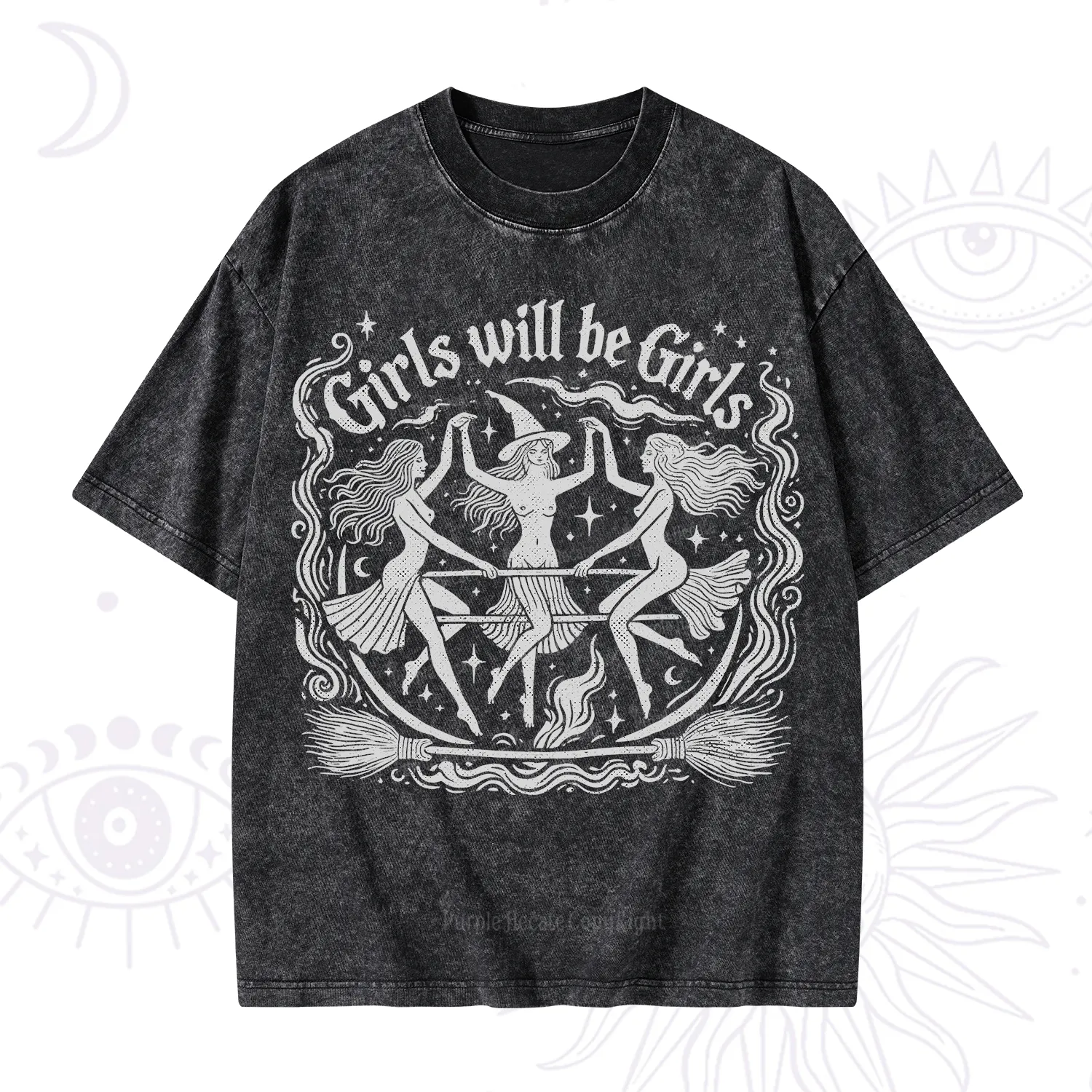 Purplehecate Girls Will Be Girls Washed T-Shirt