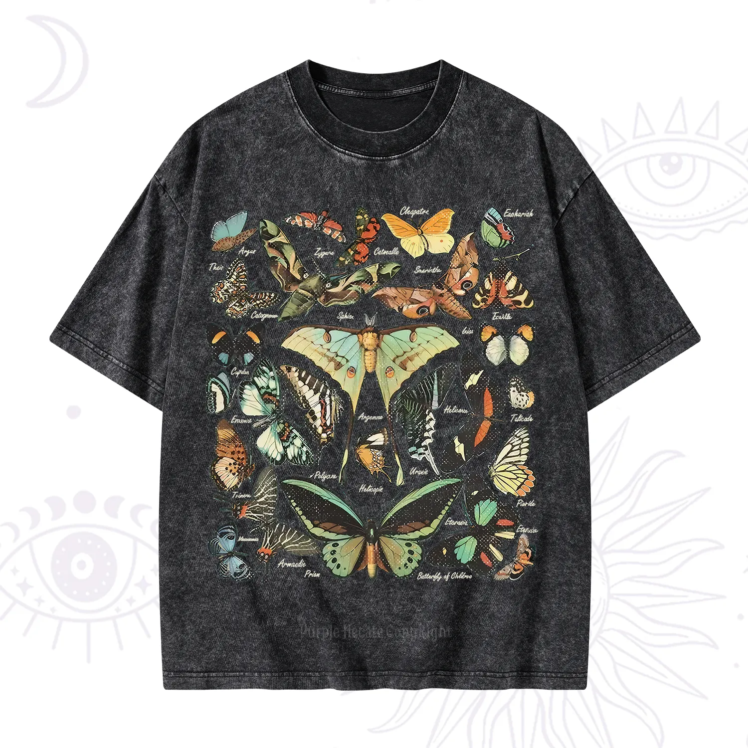 Purplehecate Vintage Butterfly & Moth Washed T-Shirt