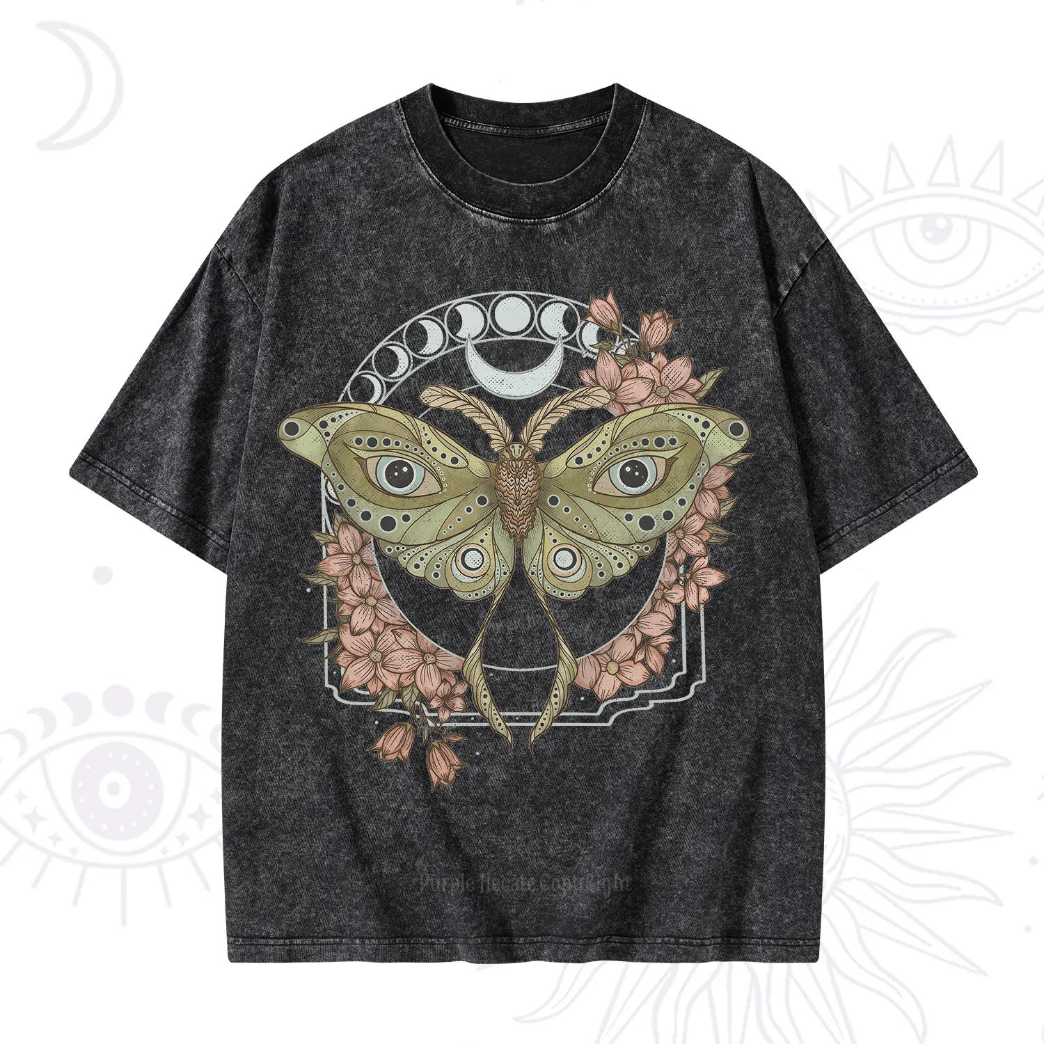 Purplehecate Luna Moth Washed T-Shirt