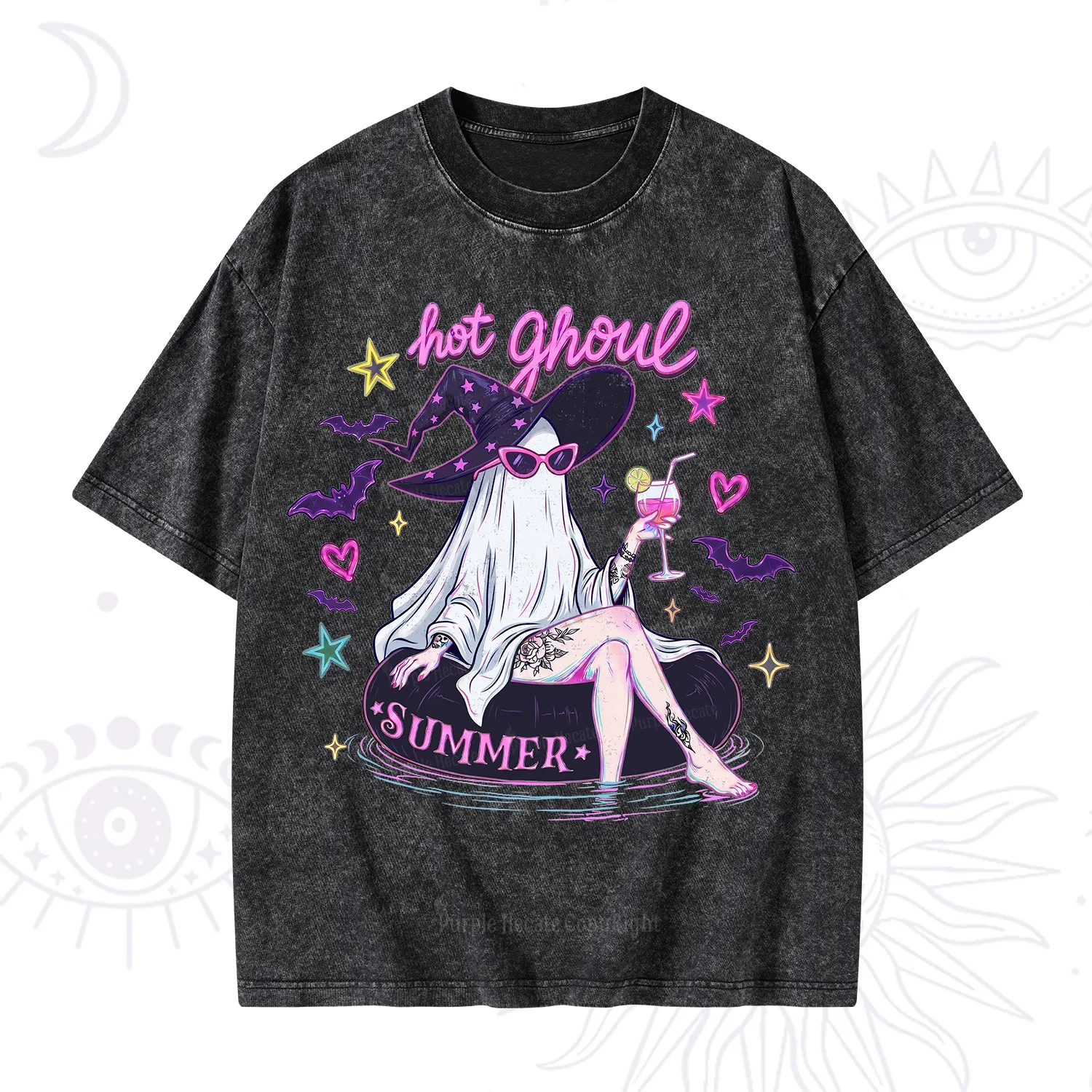 Purplehecate Hot Ghoul Summer Washed T-Shirt