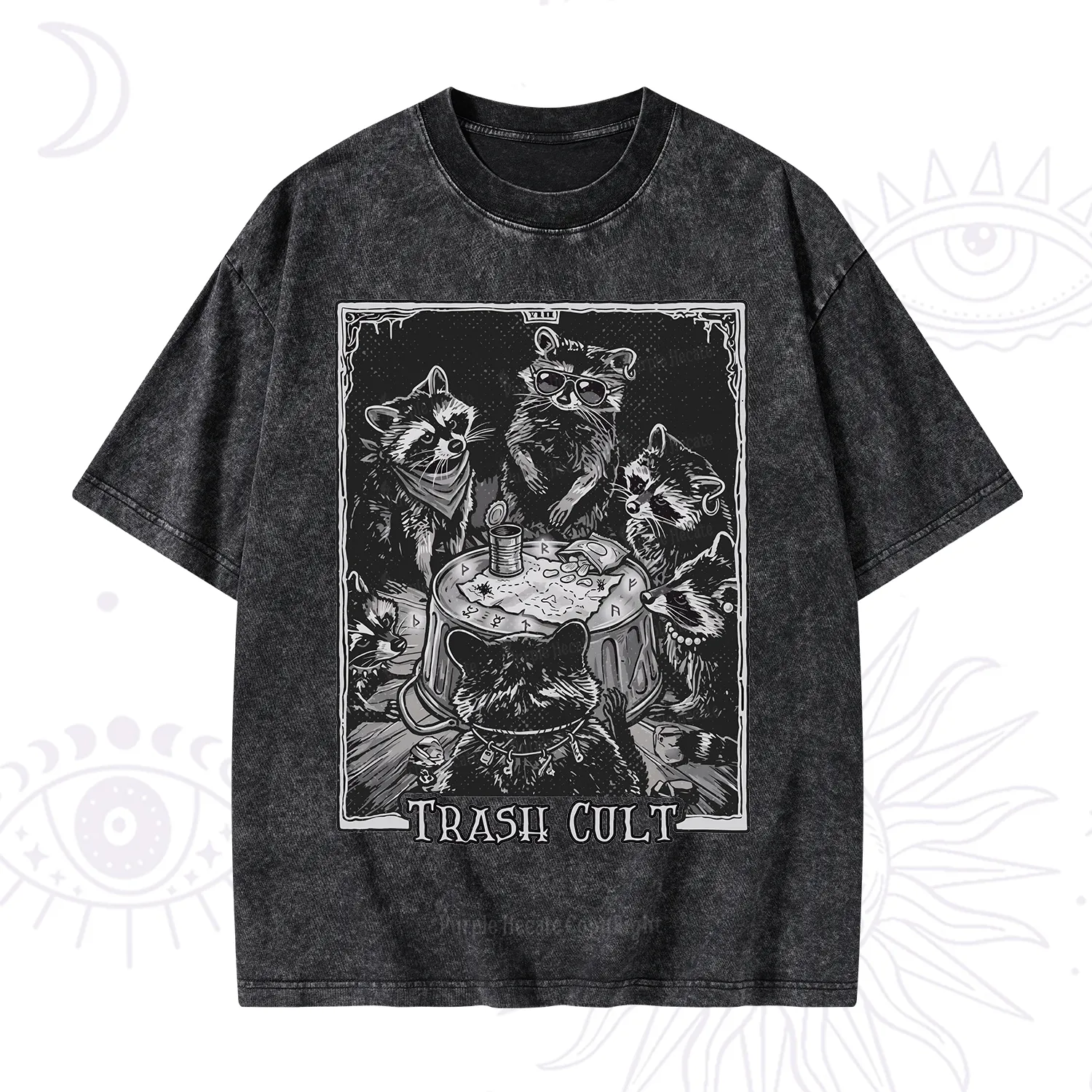 Purplehecate Trash Cult Raccoon Washed T-Shirt