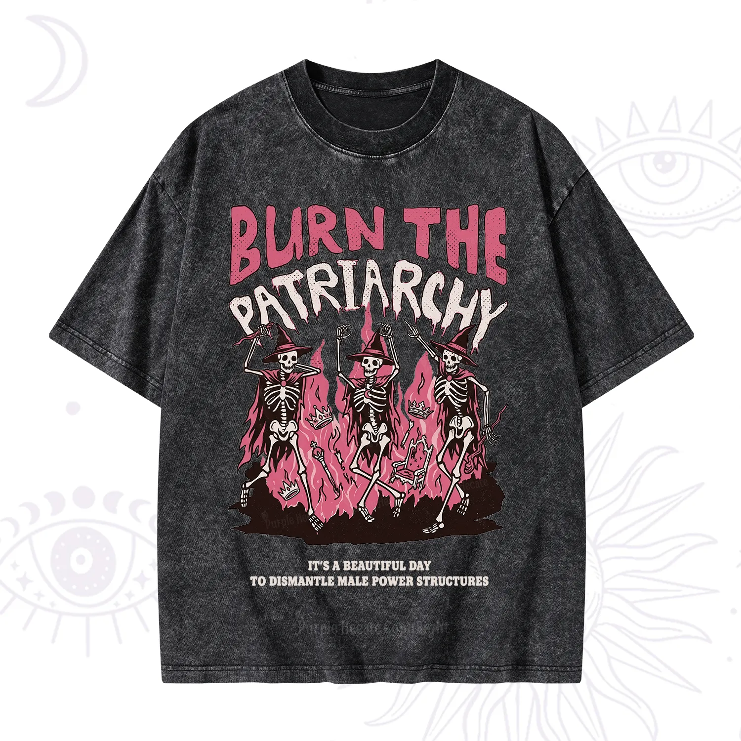 Purplehecate Burn The Patriarchy Washed T-Shirt