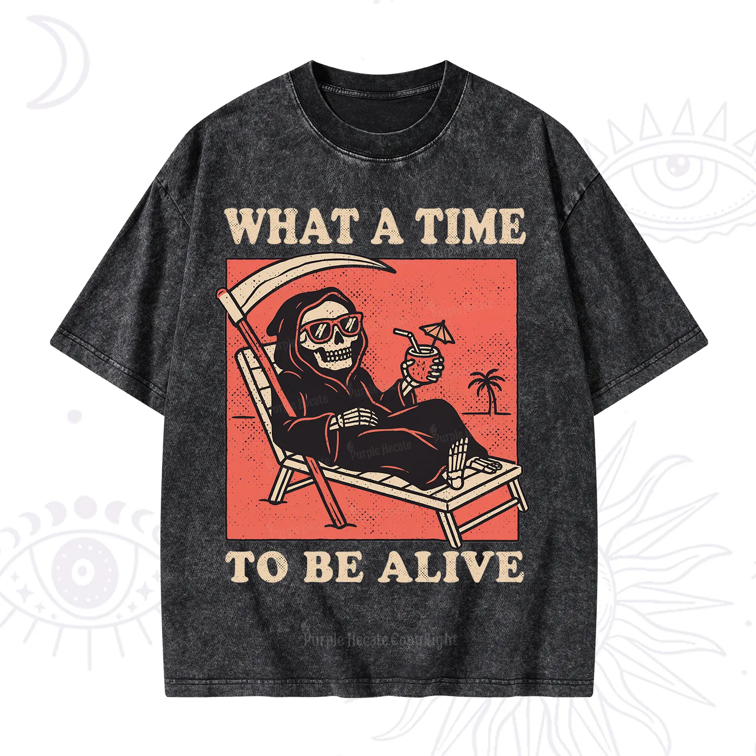Purplehecate What A Time To Be Alive Washed T-Shirt