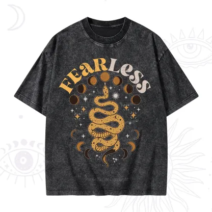 Purplehecate Fearless Serpent of the Moon Phases Washed T-Shirt