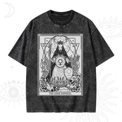 Purplehecate The Dark Empress Tarot Washed T-Shirt