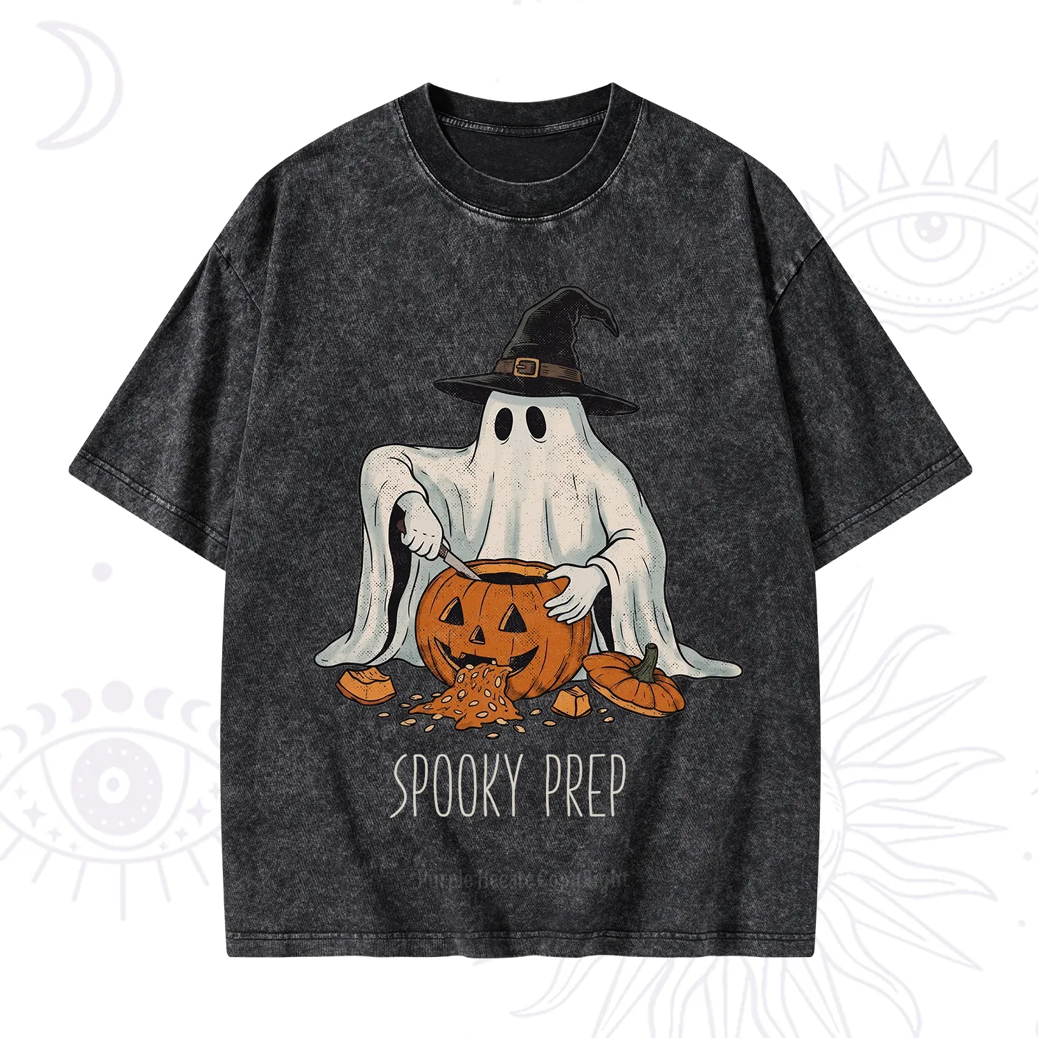 Purplehecate Spooky Prep Ghost Washed T-Shirt