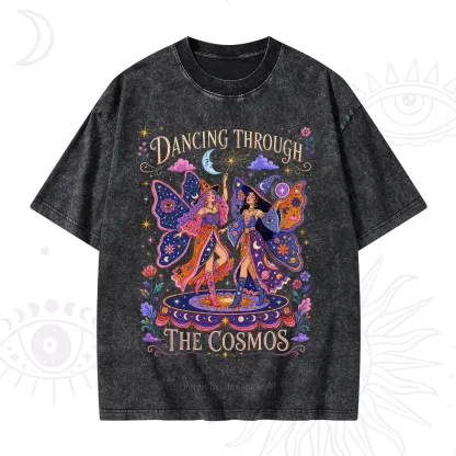 Purplehecate Dancing Through the Cosmos Washed T-Shirt