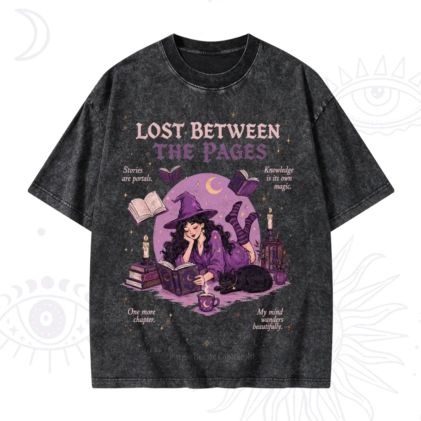 Purplehecate Lost Between the Pages Washed T-Shirt