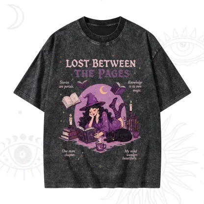 Purplehecate Lost Between the Pages Washed T-Shirt