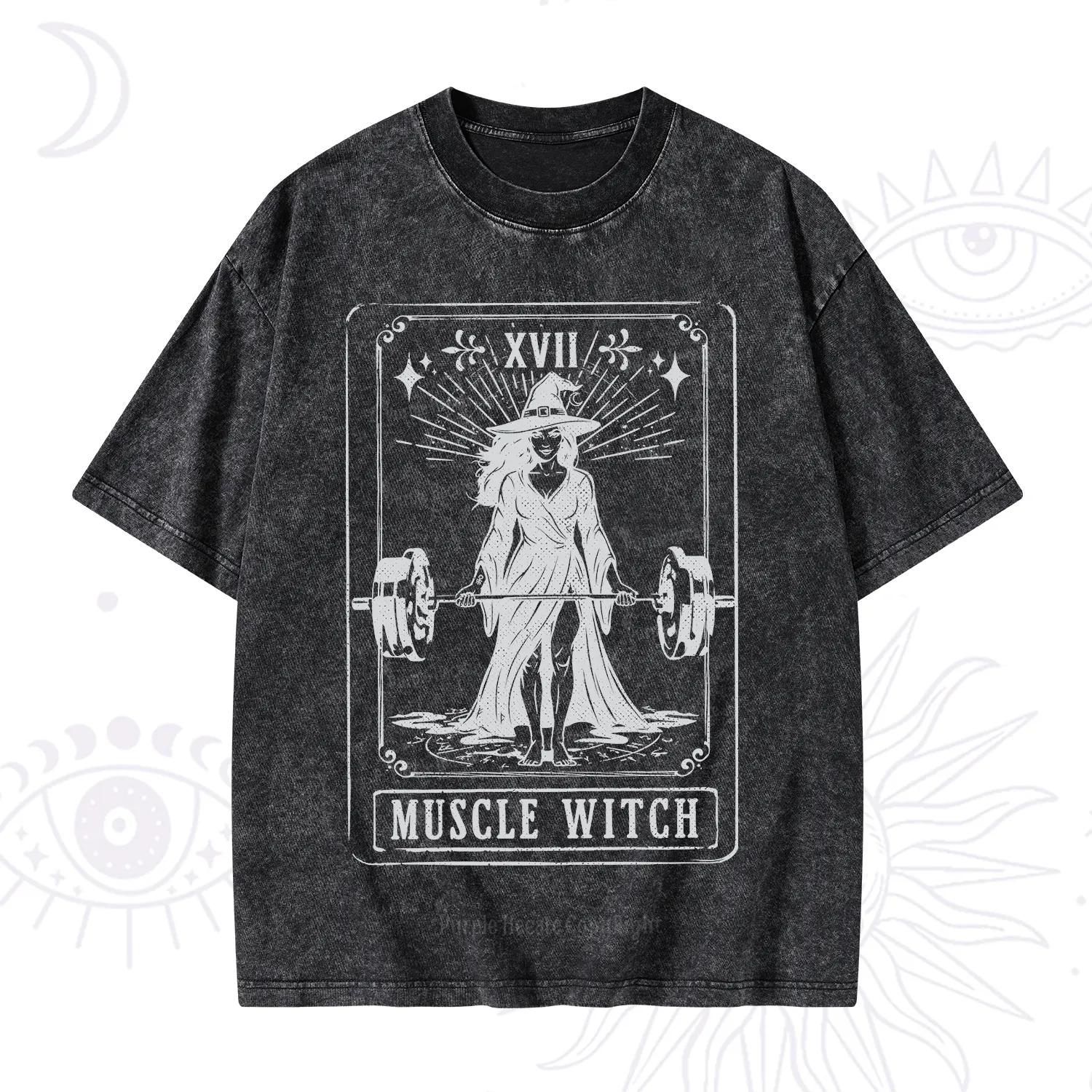 Purplehecate The Muscle With Tarot Washed T-Shirt