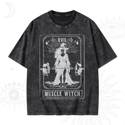 Purplehecate The Muscle With Tarot Washed T-Shirt