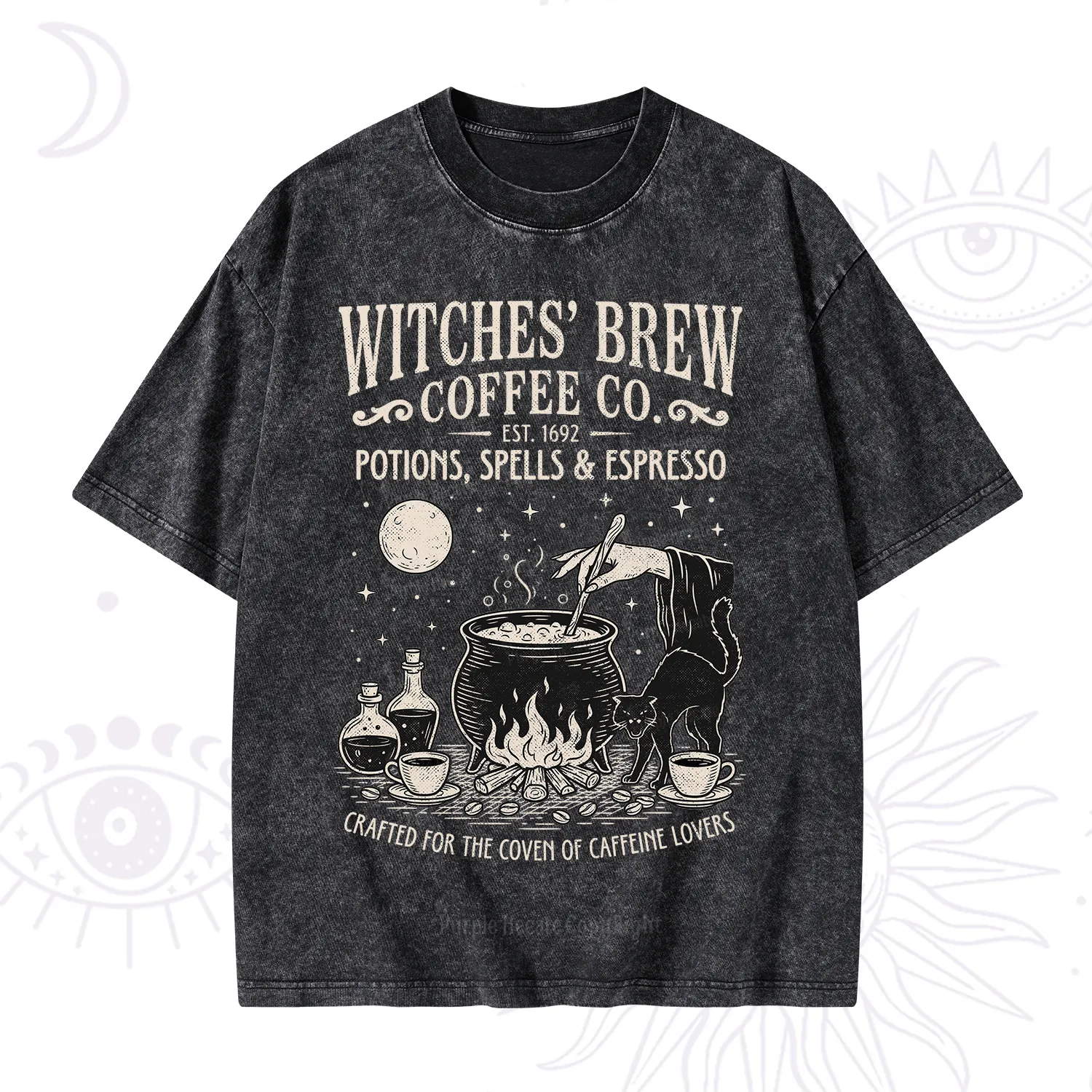 Purplehecate Witches' Brew Coffee Club Washed T-Shirt