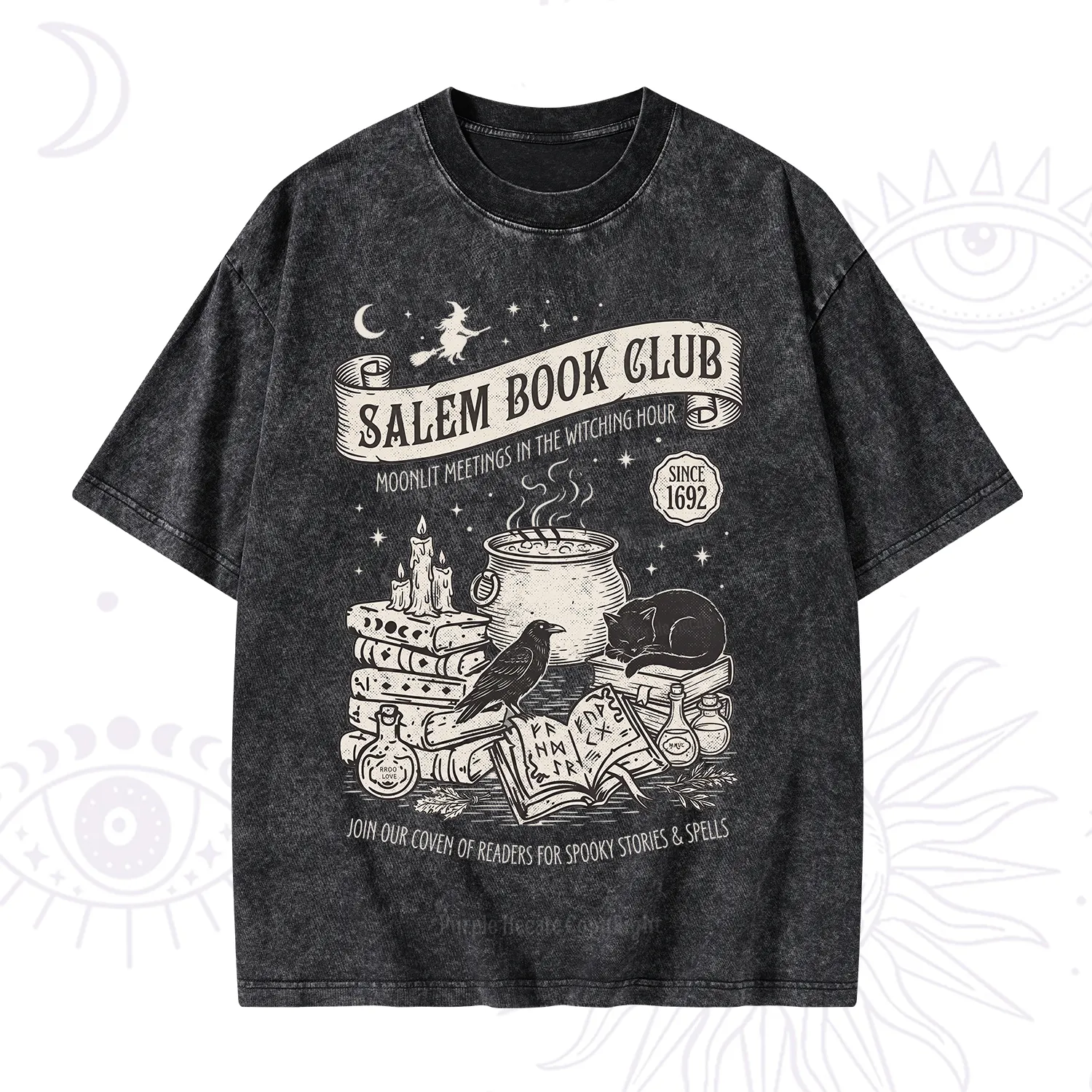 Purplehecate Salem Witch Book Club Washed T-Shirt
