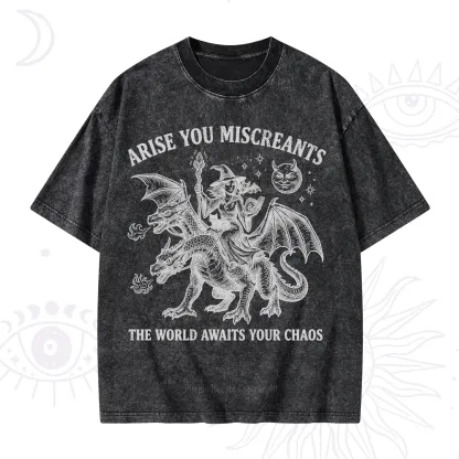Purplehecate Arise You Miscreants Chaos Rider Witch Washed T-Shirt