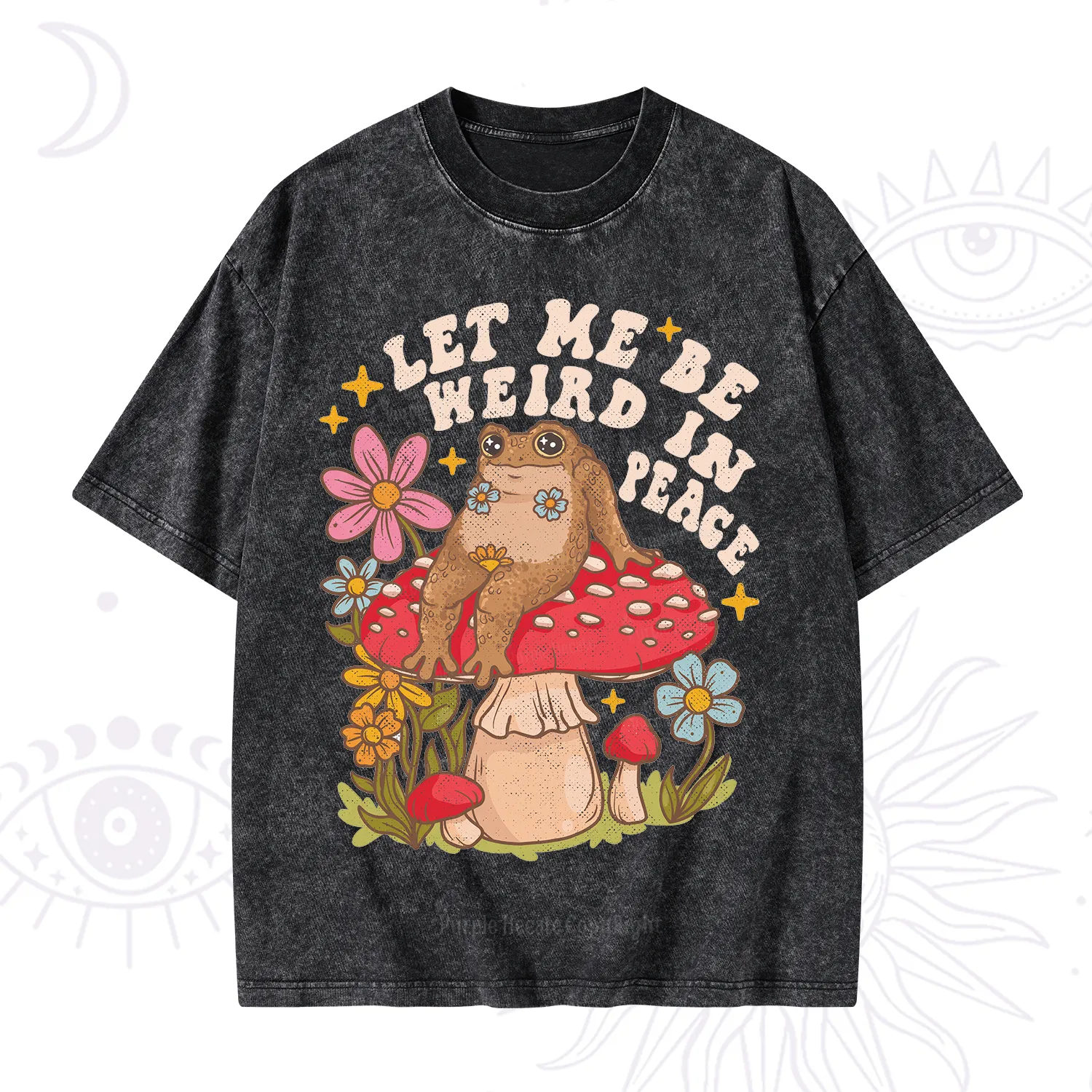 Purplehecate Let Me Be Weird In Peace Toad Washed T-Shirt