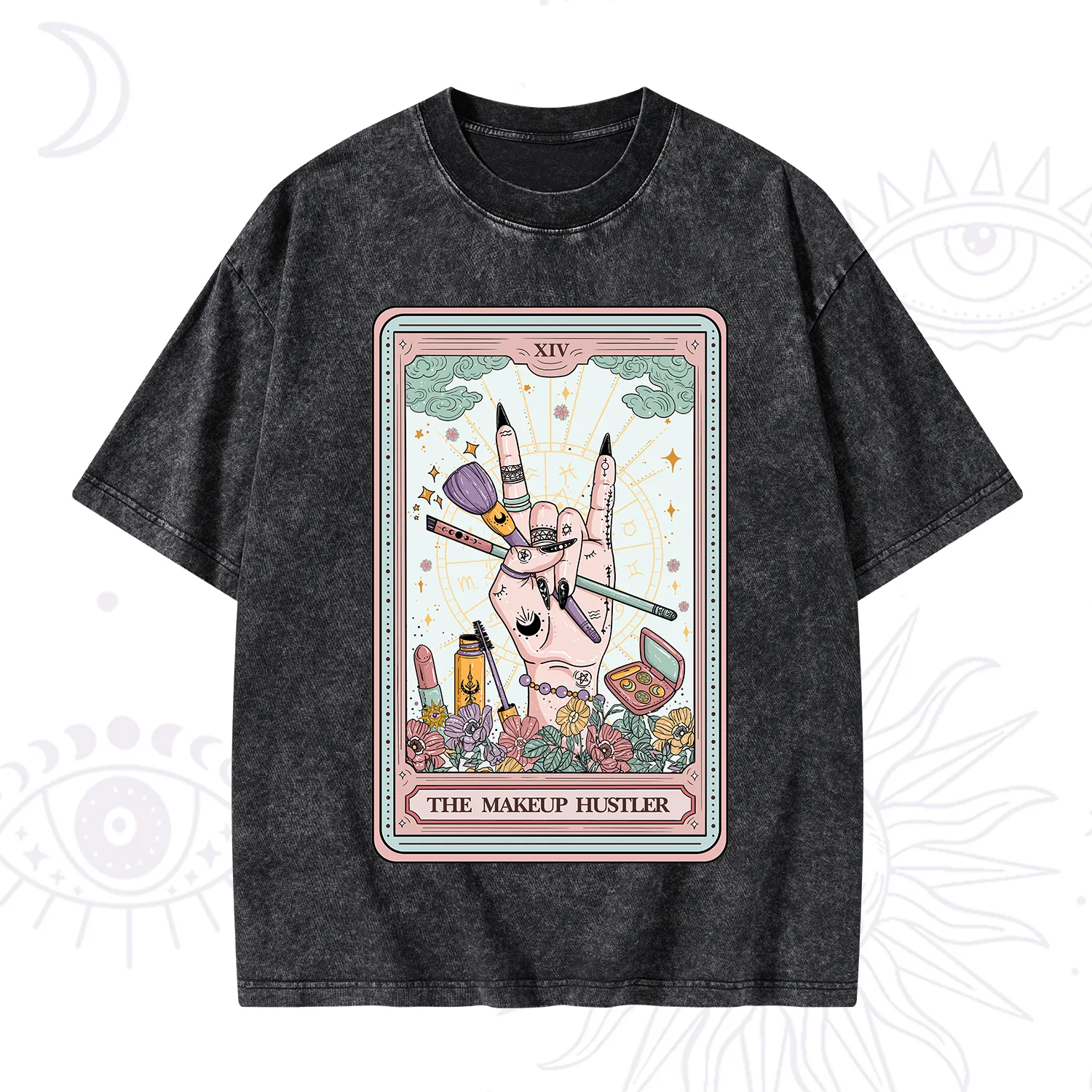 Purplehecate The Makeup Hustler Tarot Washed T-Shirt